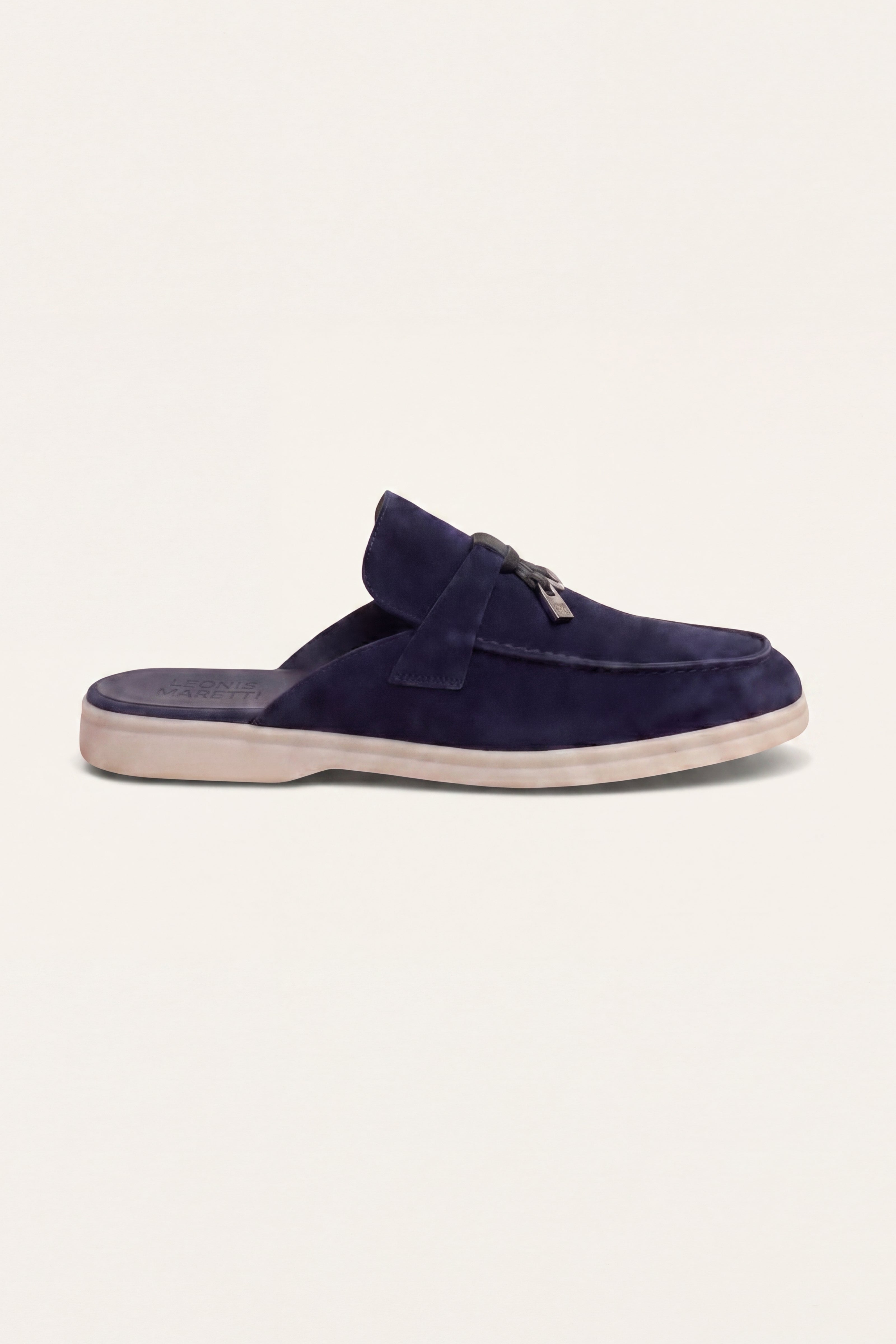 Maretti Buckle Mule Navy Blue