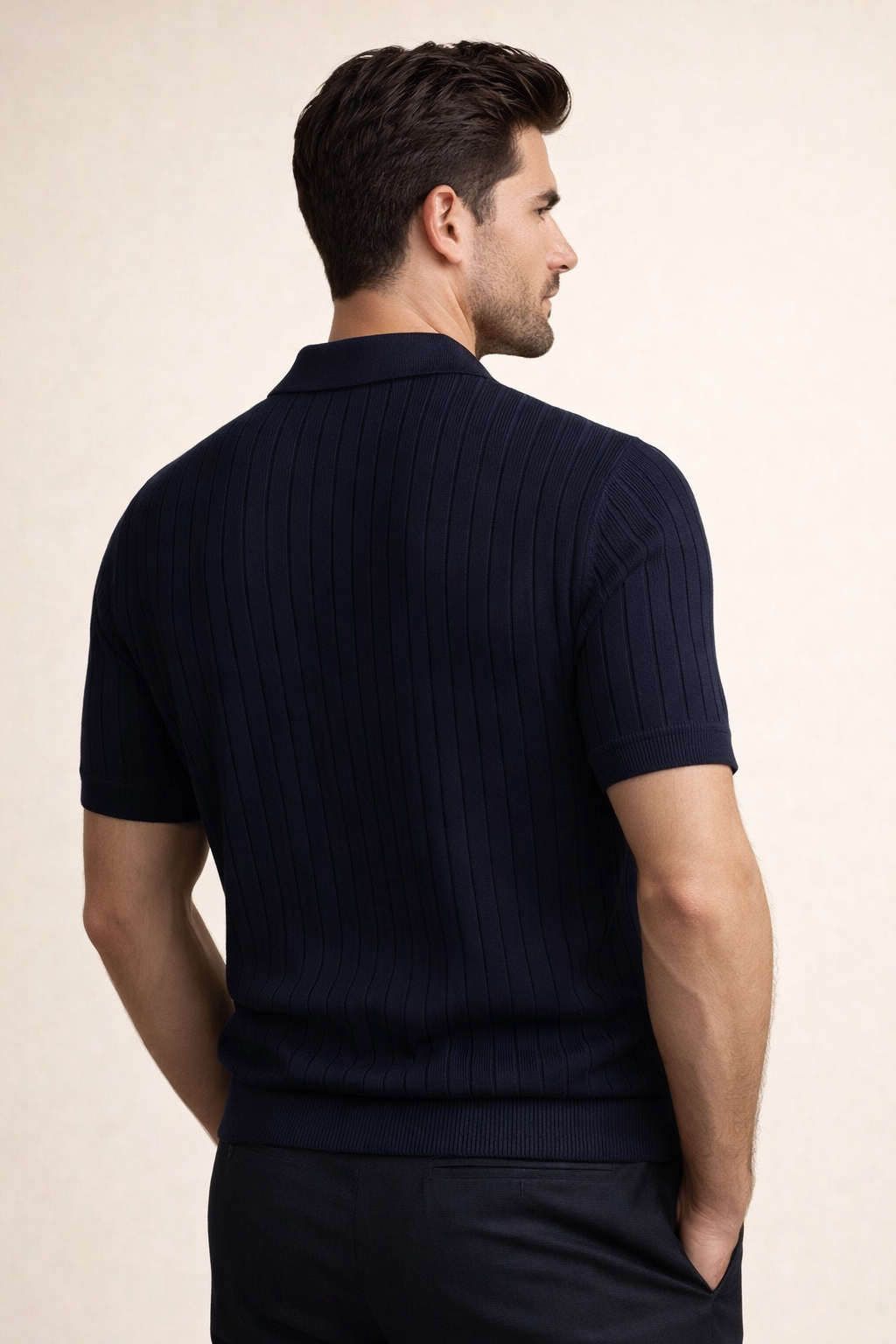 Nicolo Polo a Costine Blu Navy