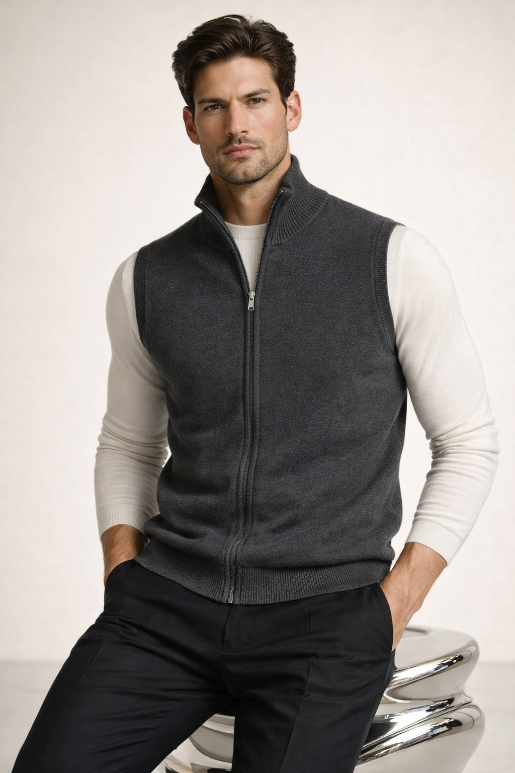 Gilet Alberto Merino Grigio Scuro