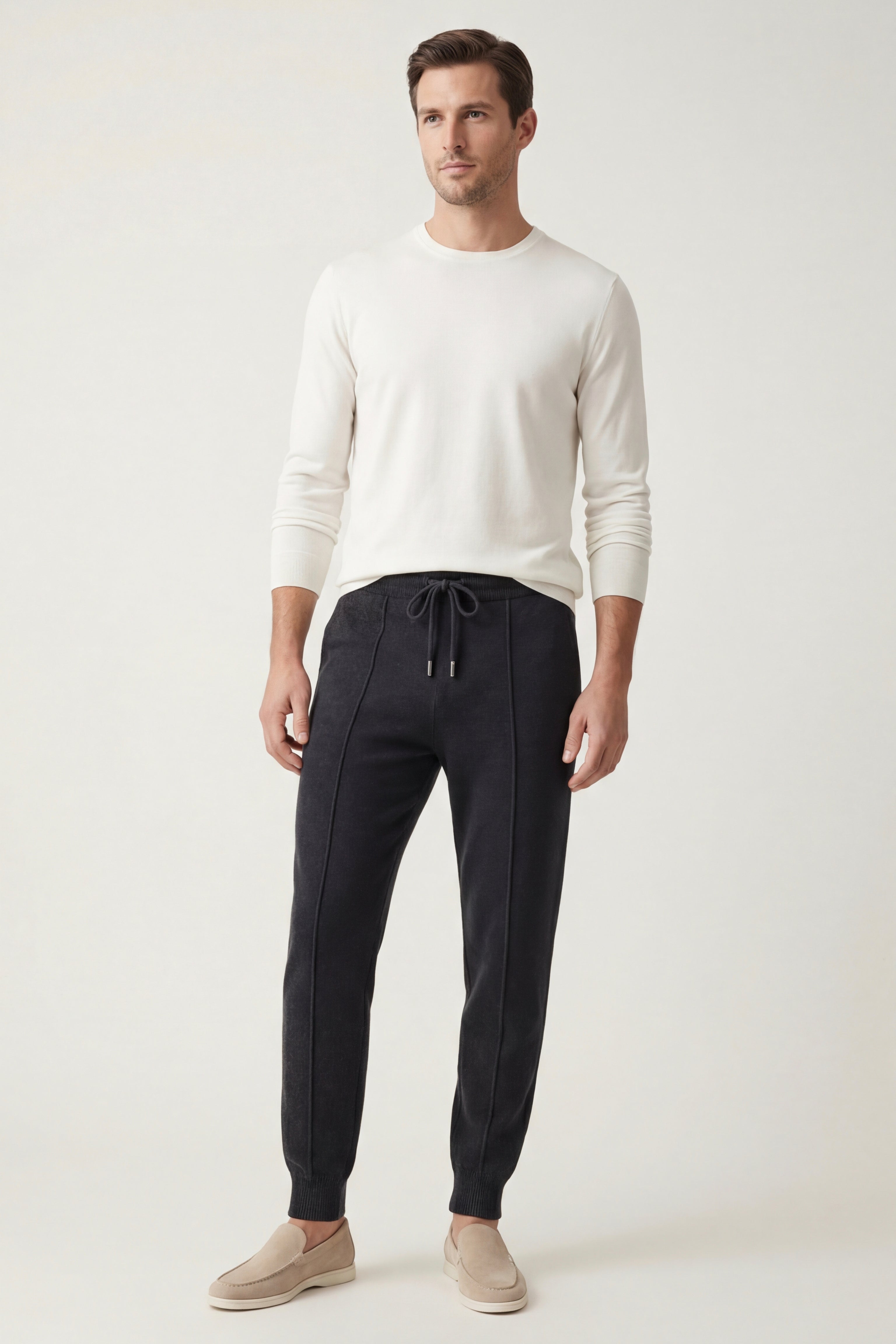 Sartore Pantaloni in Cashmere Grigio Scuro