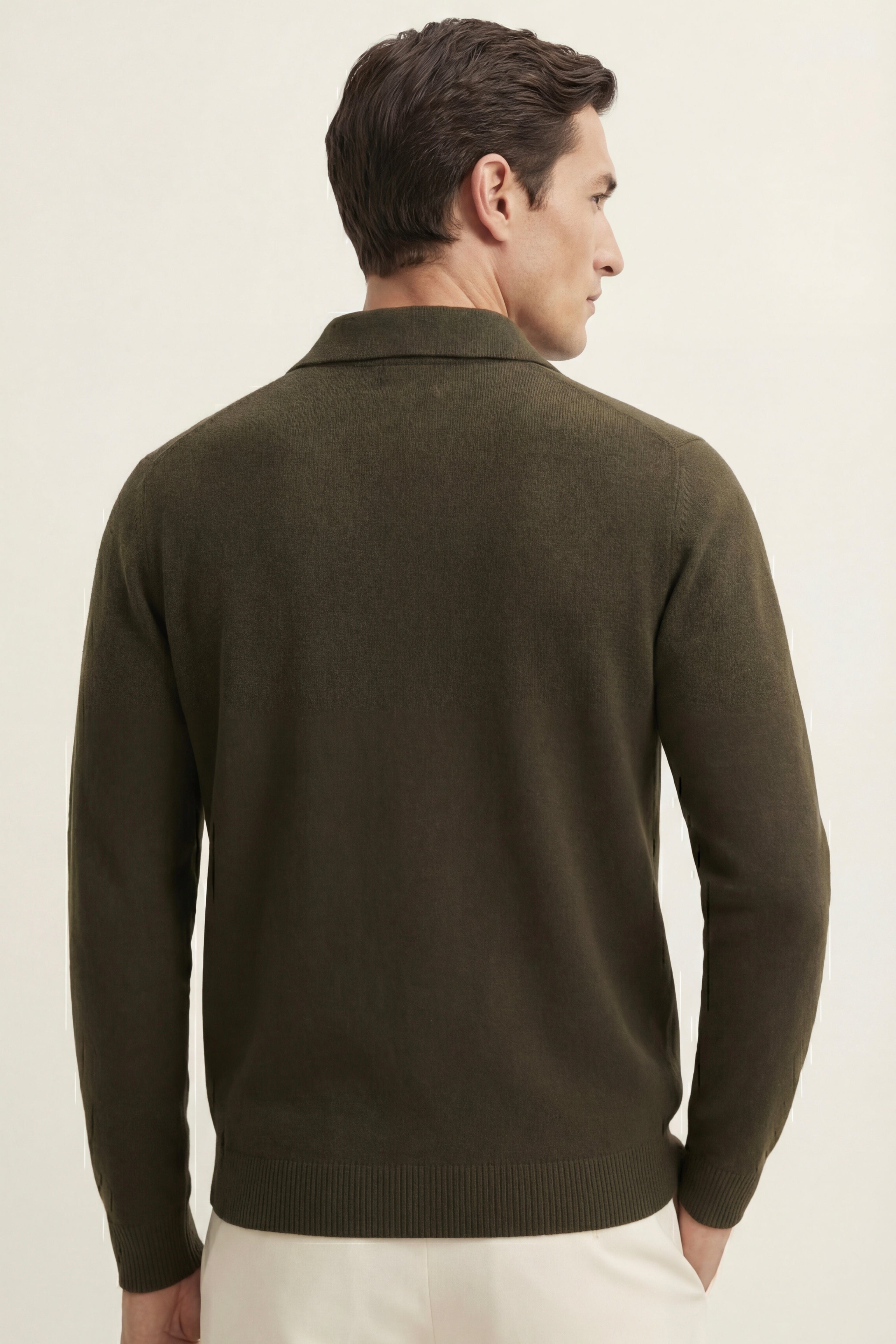 Cardigan Lorenzo in cashmere verde oliva