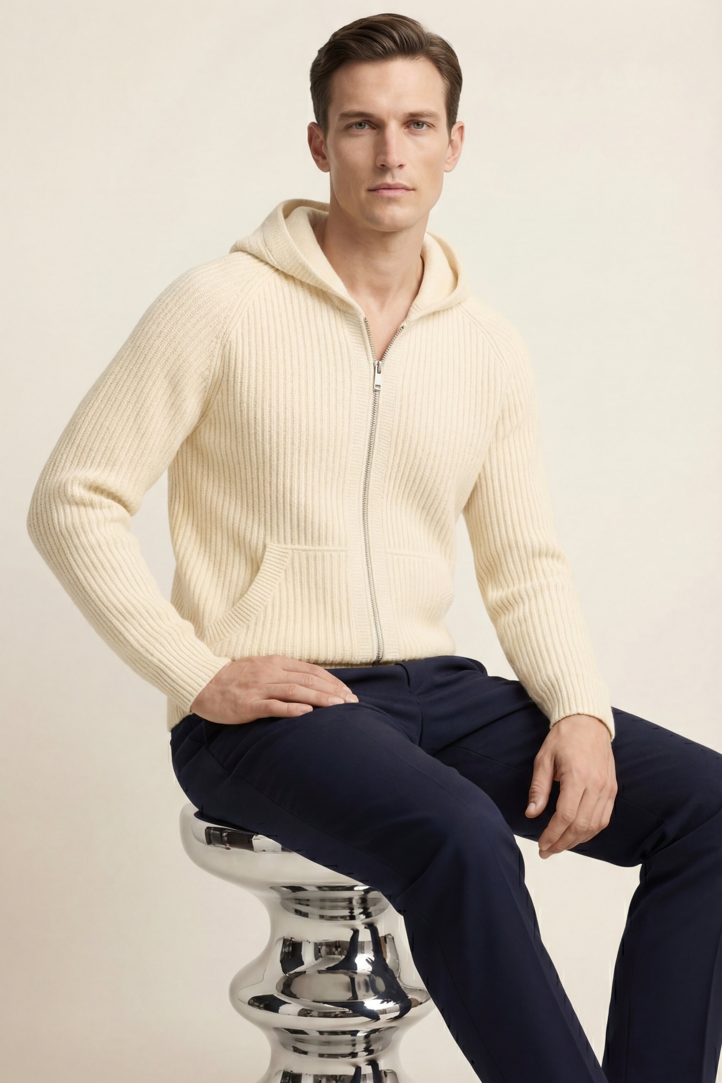 Maglia con cappuccio Sorrento avorio