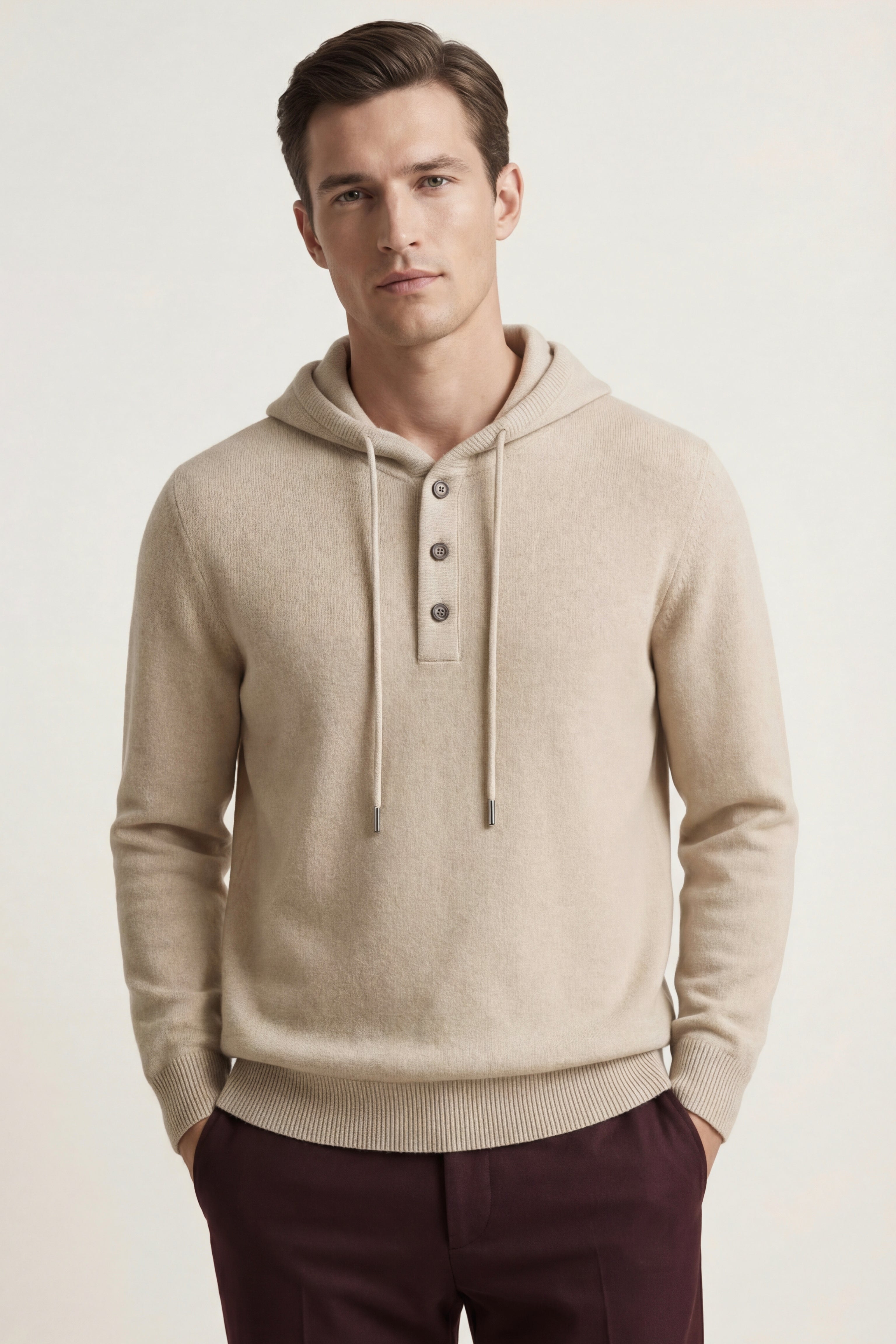 Taviano Maglia con Cappuccio Beige