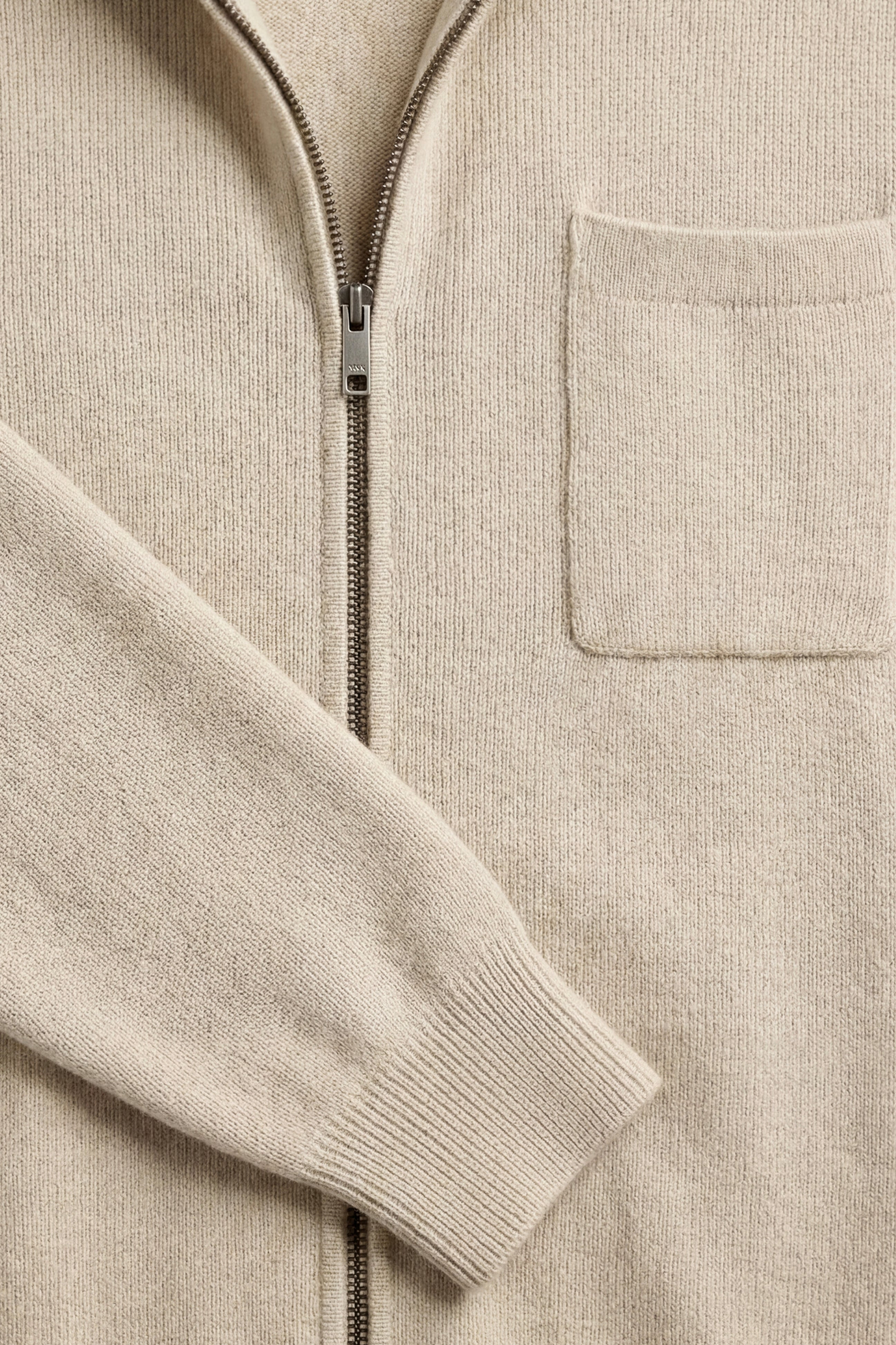 Completo Elviro Cashmere con Cappuccio e Zip Crema