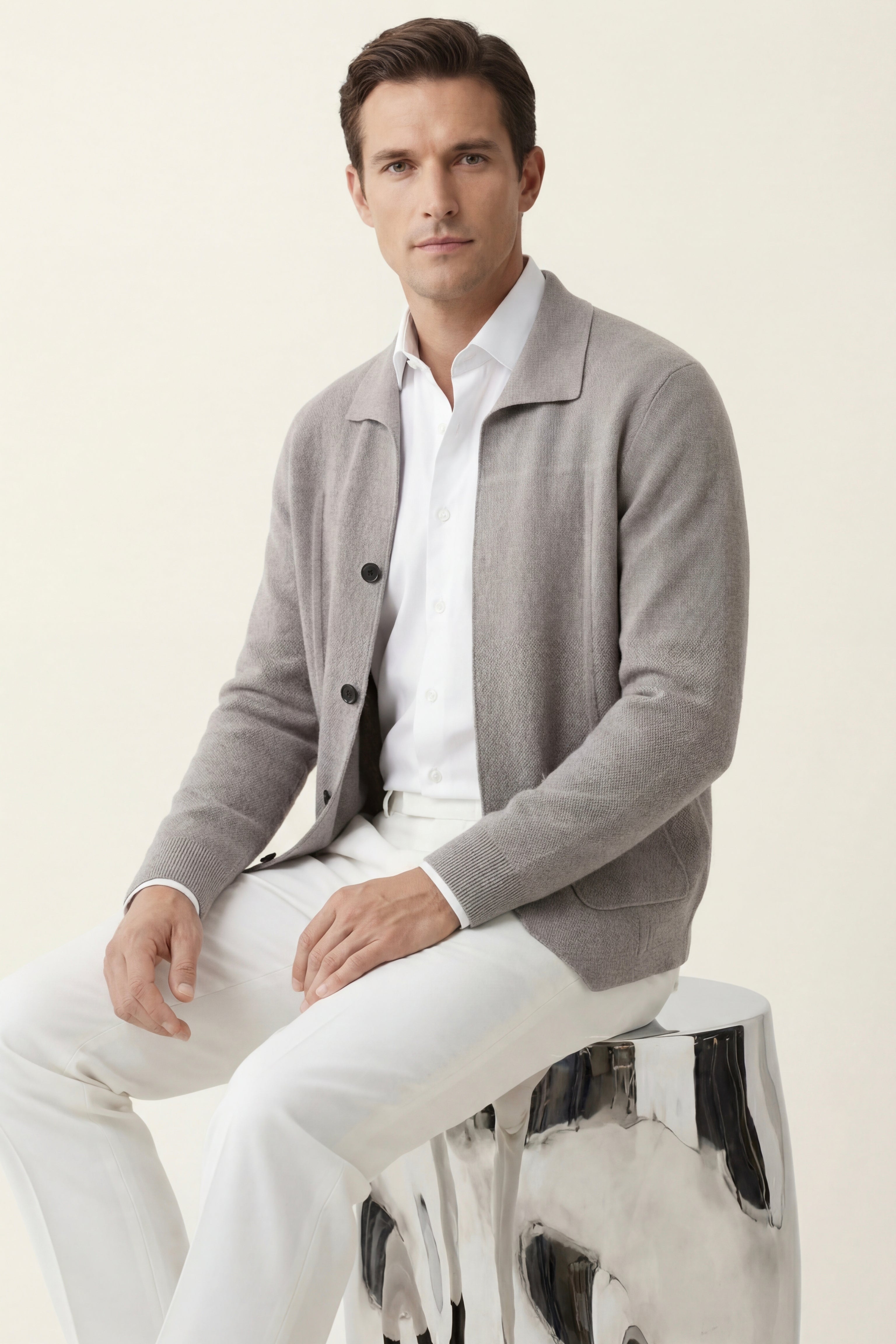 Cardigan Valero in Cashmere Grigio