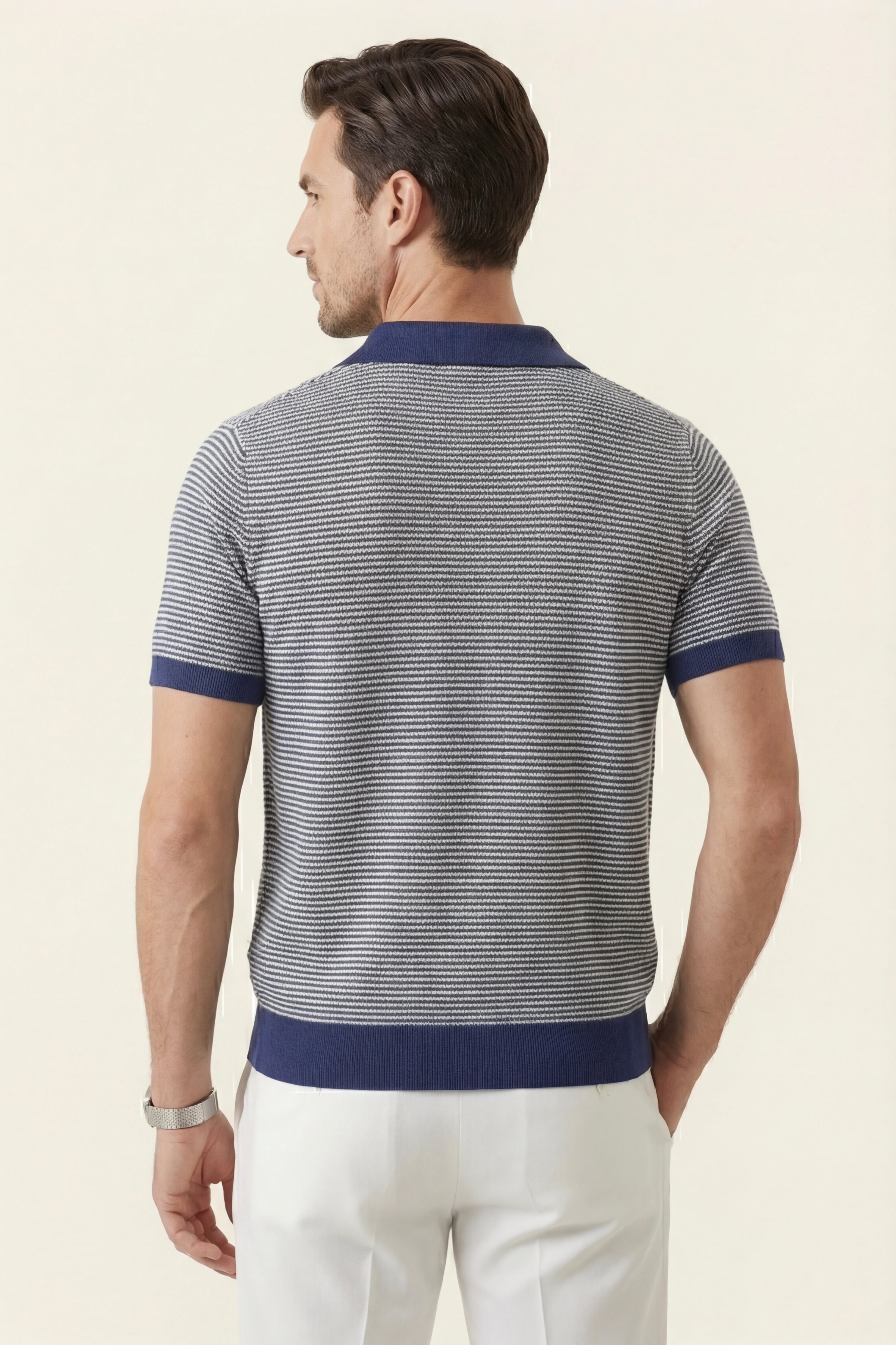 Polo in maglia a pannelli Ravino blu scuro