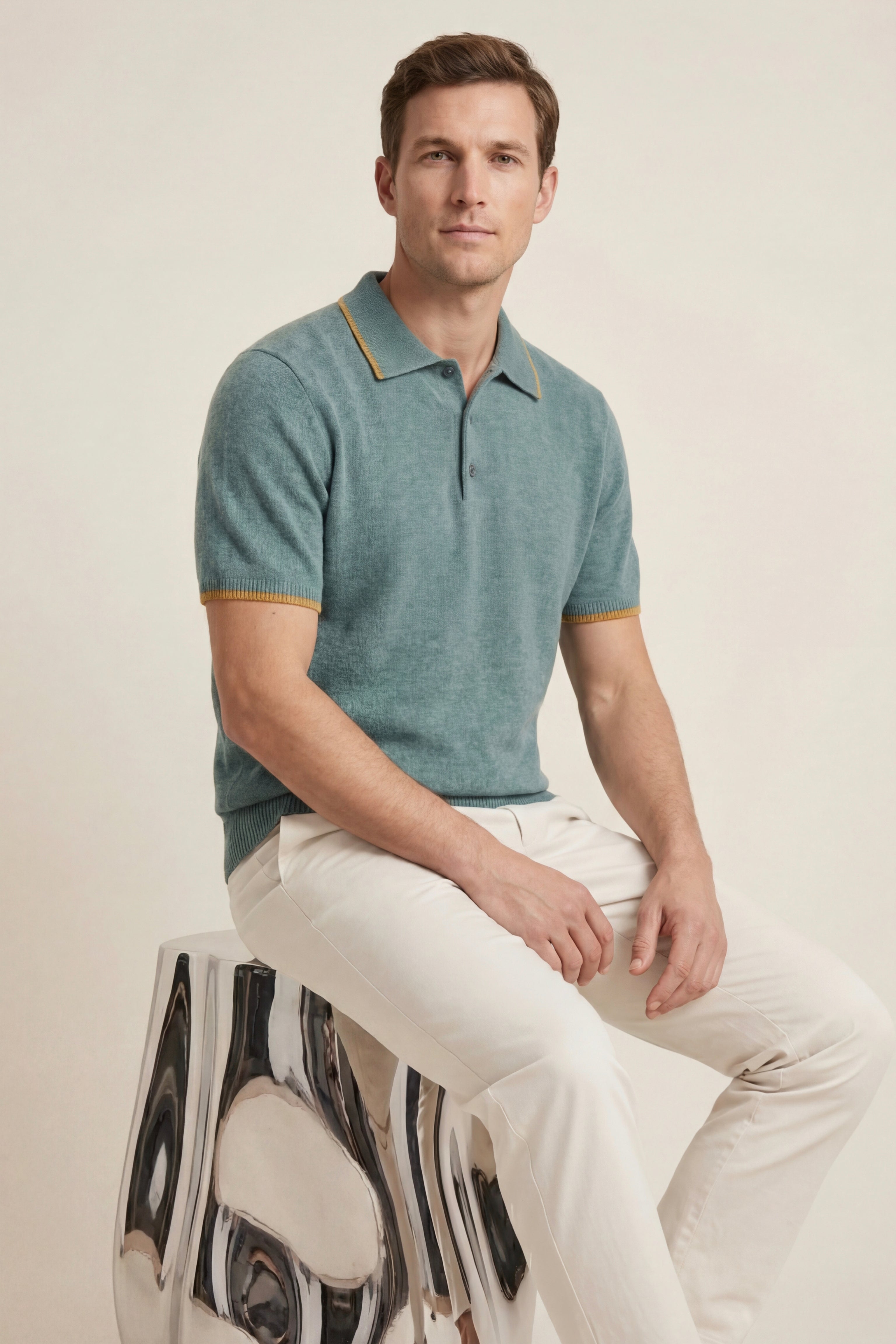 Polo in maglia Merino Morino verde