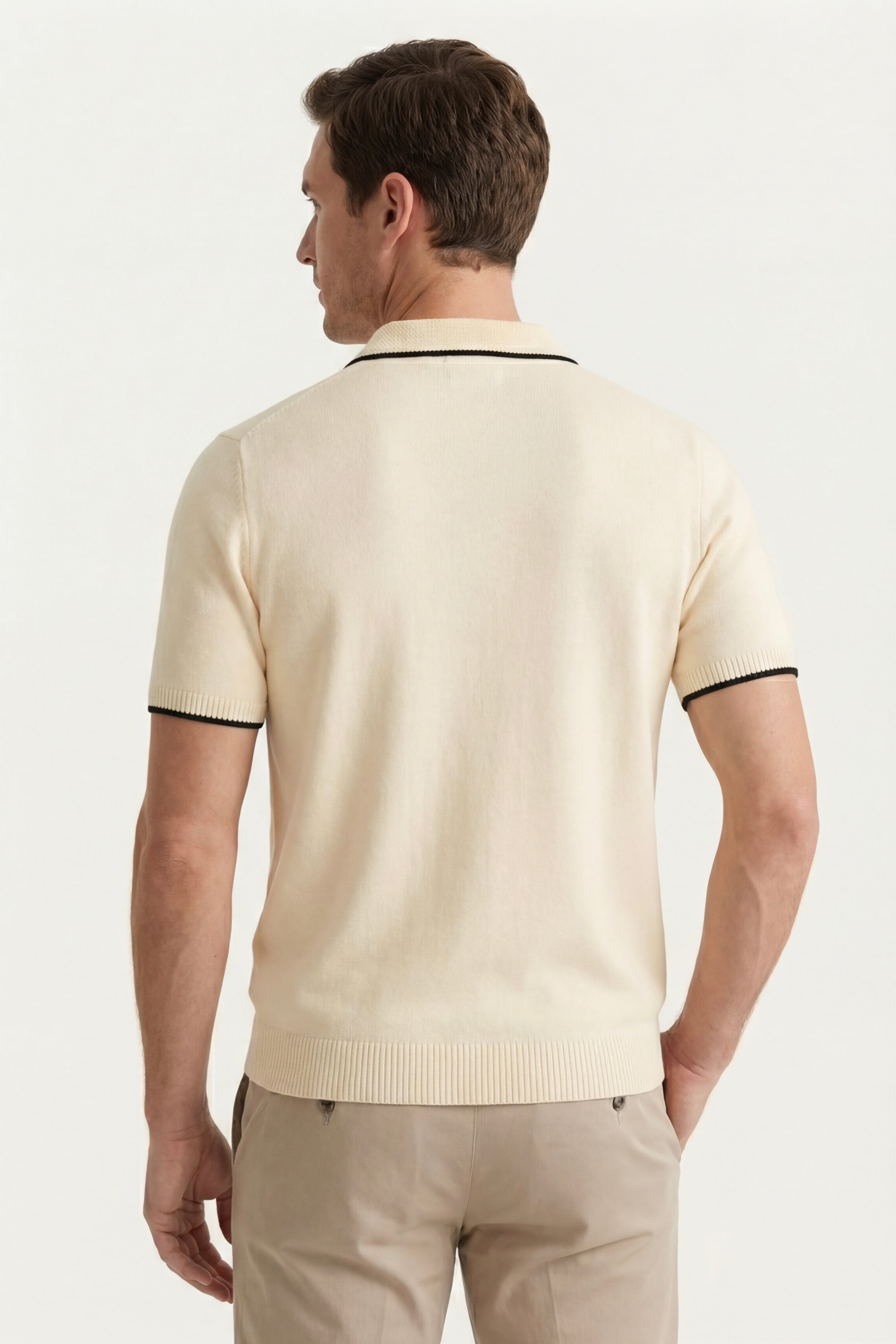 Polo in maglia merino Morino beige
