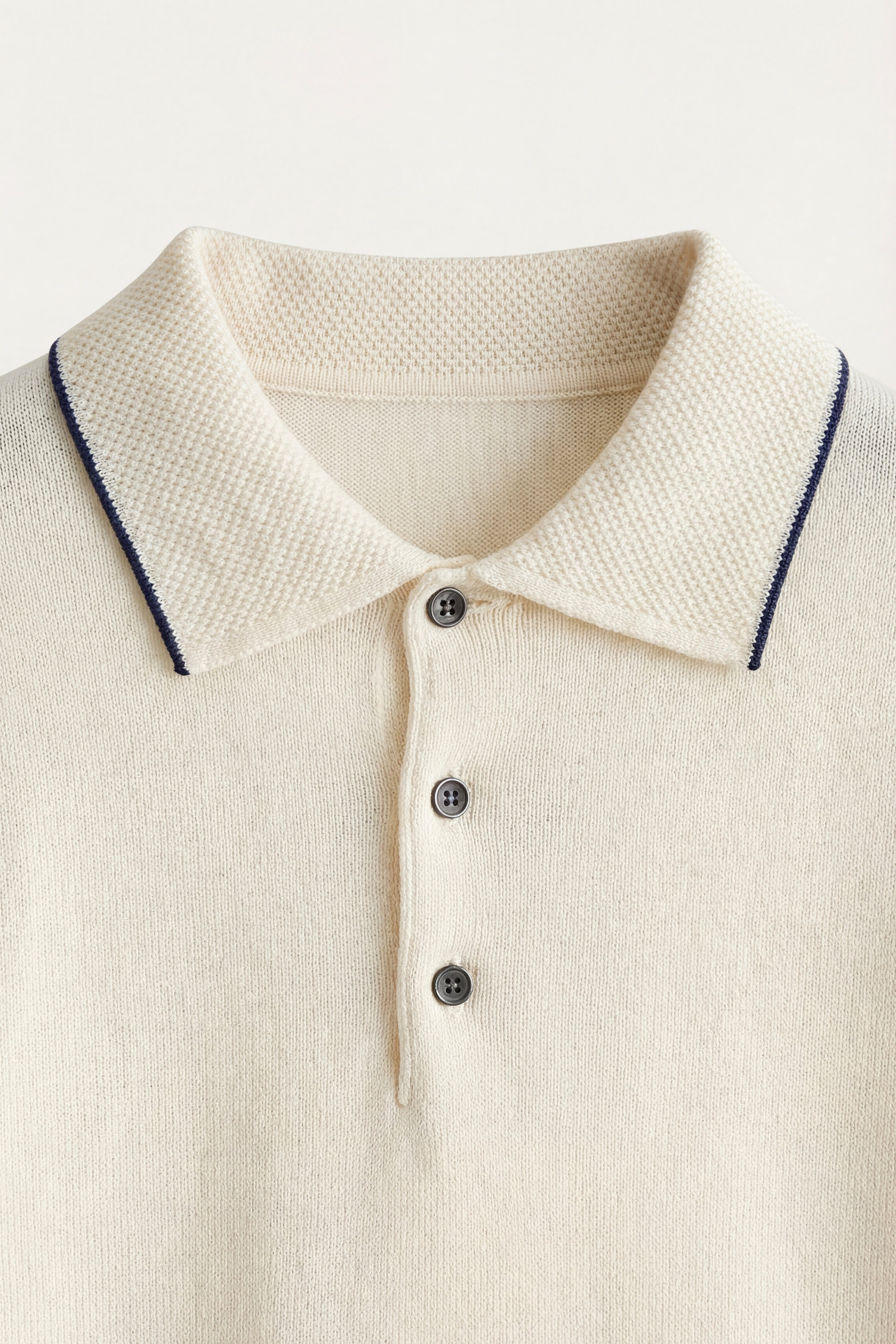 Polo Morino in Maglia Merino Bianca