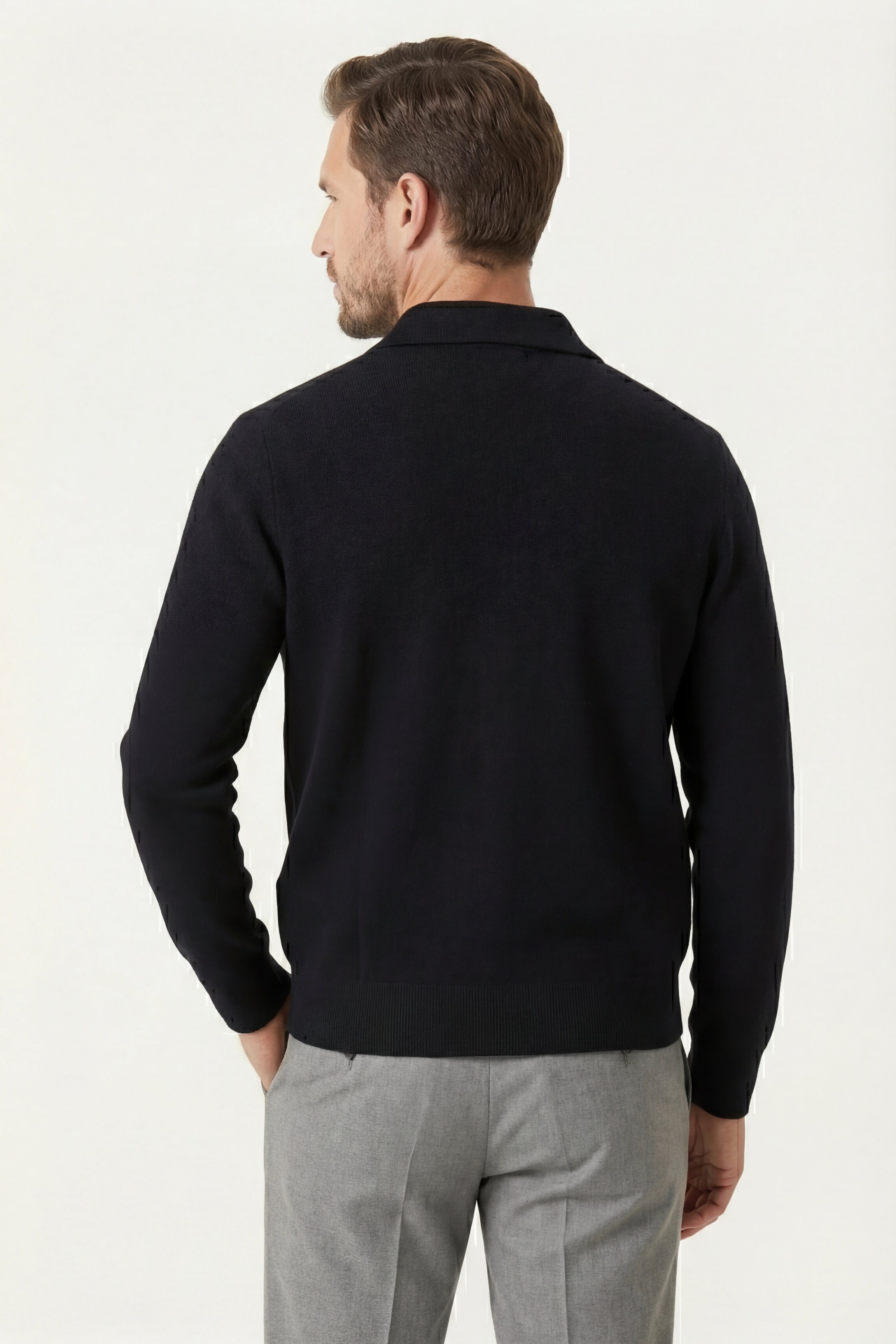 Cardigan Orvello in lana con doppia zip Nero