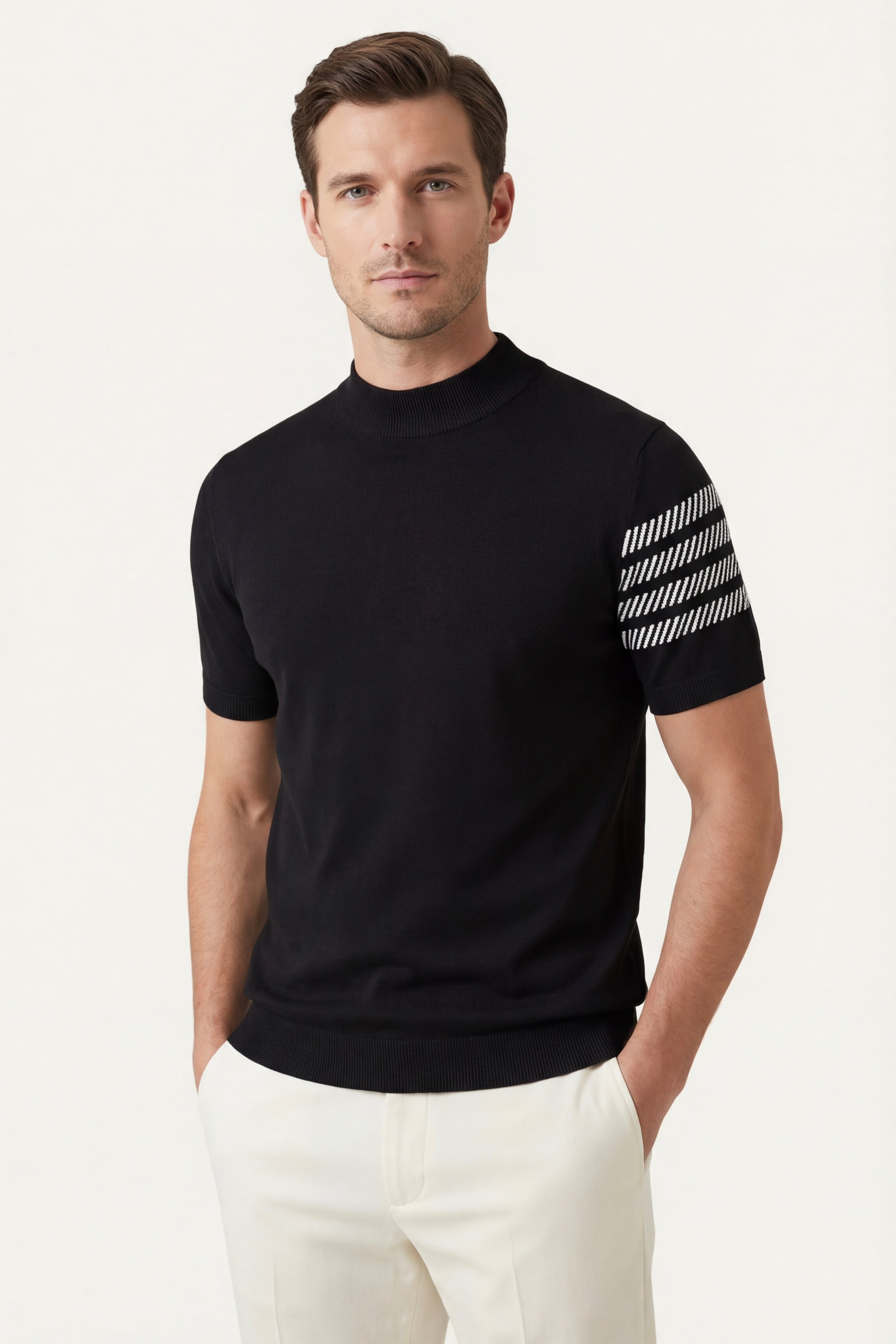 T-shirt Viterbo in cotone mercerizzato nera