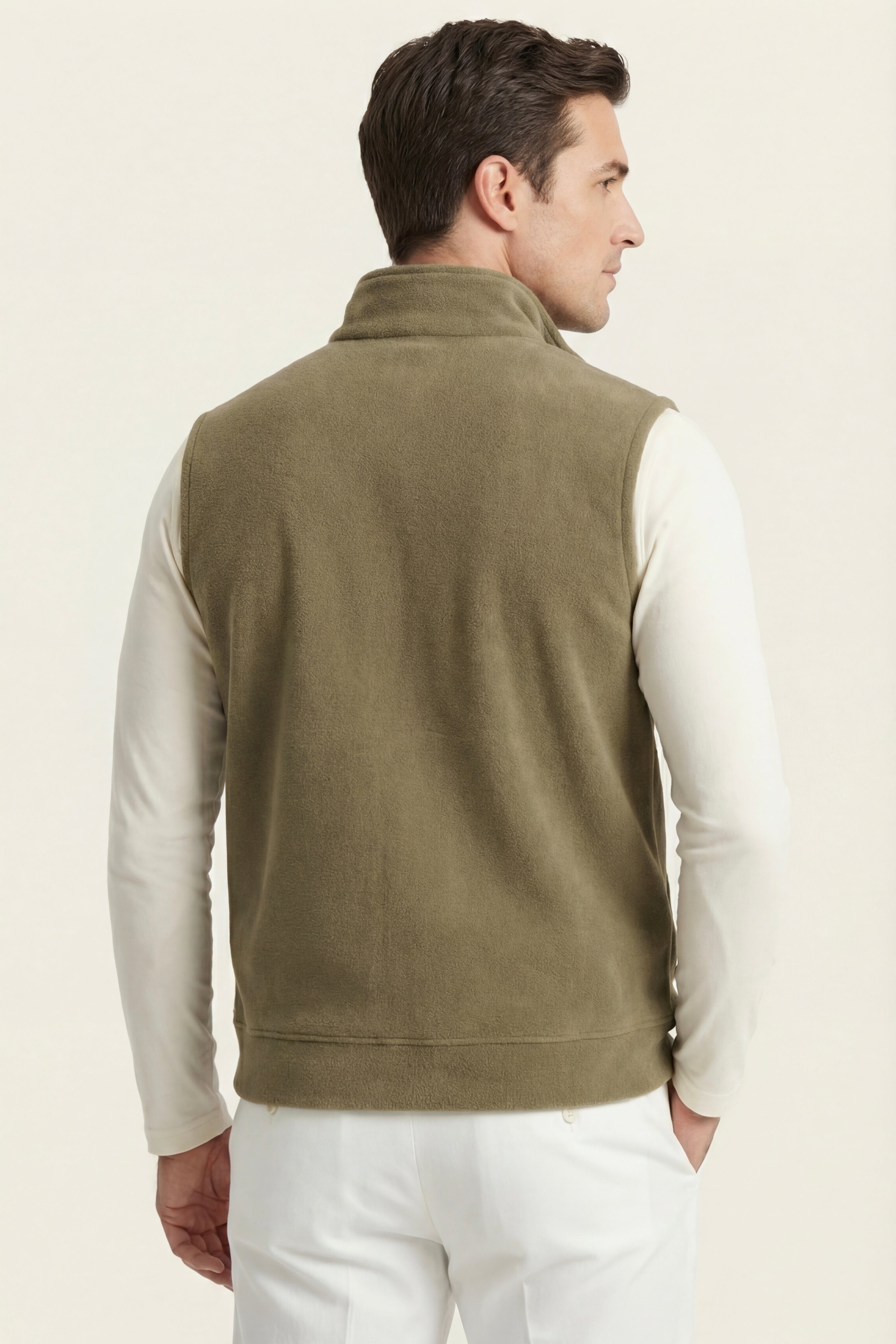 Gilet in pile Bormio Zip Kaki