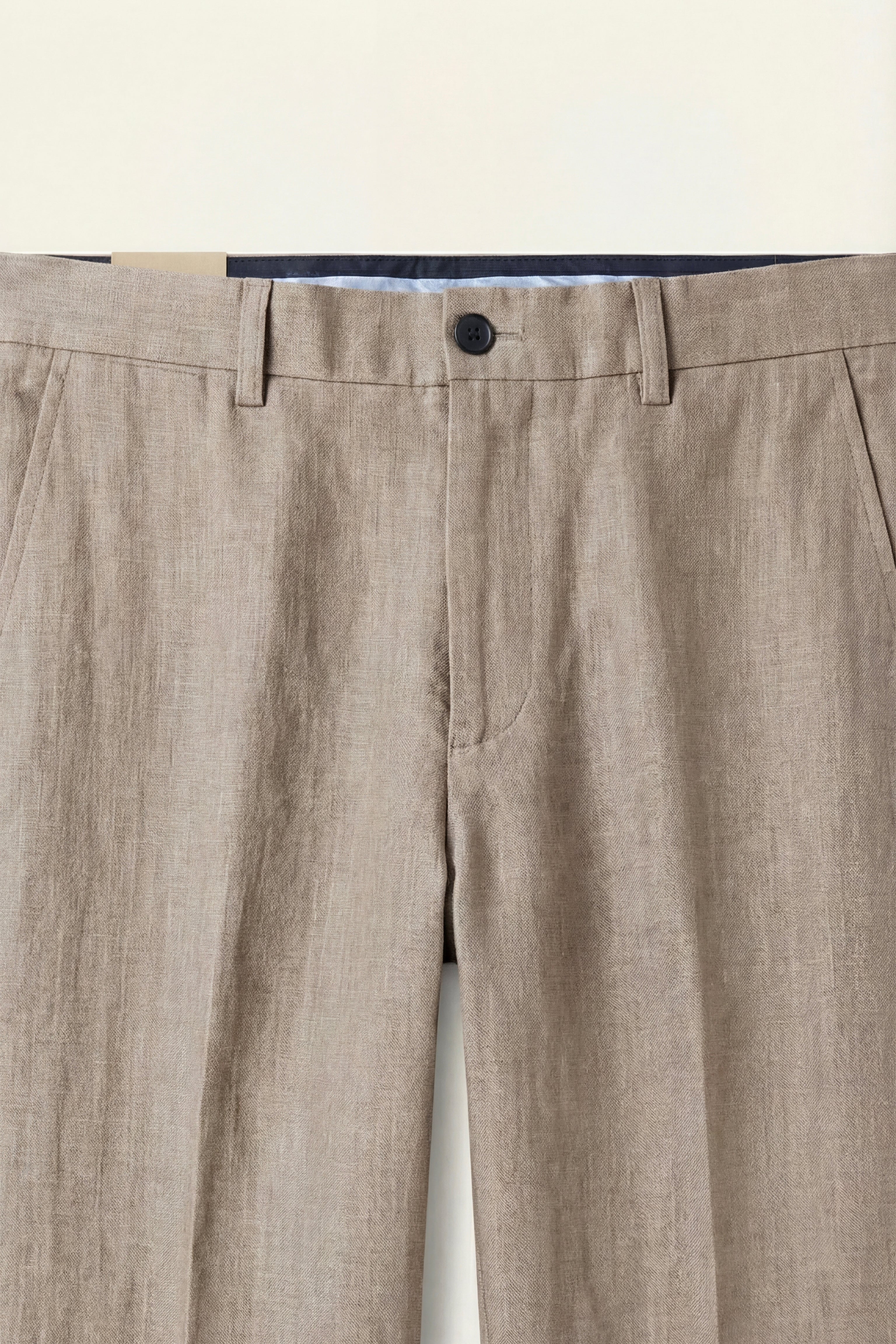 Pantaloni dritti in lino Cortona color sabbia
