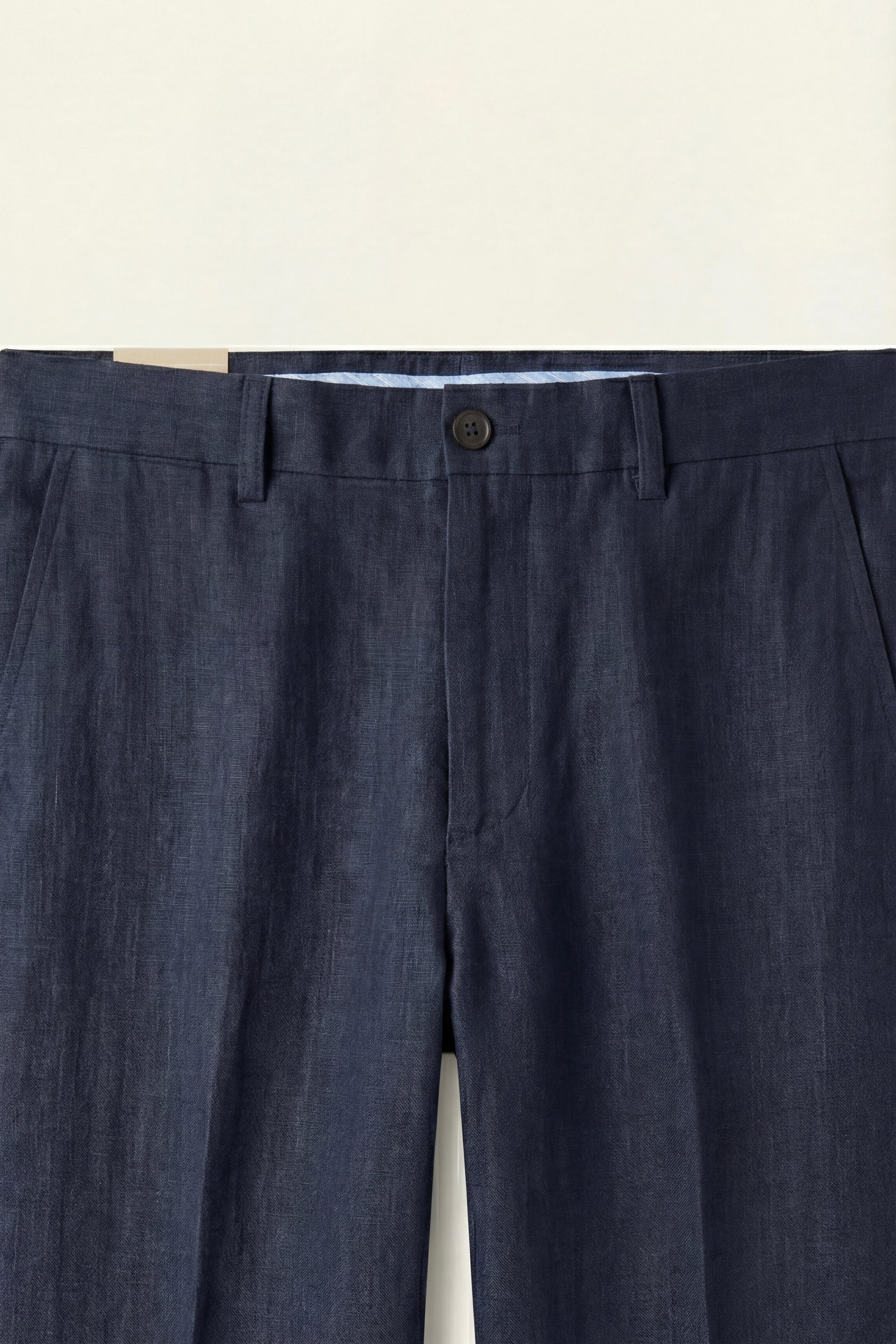 Pantaloni dritti di lino Cortona blu navy