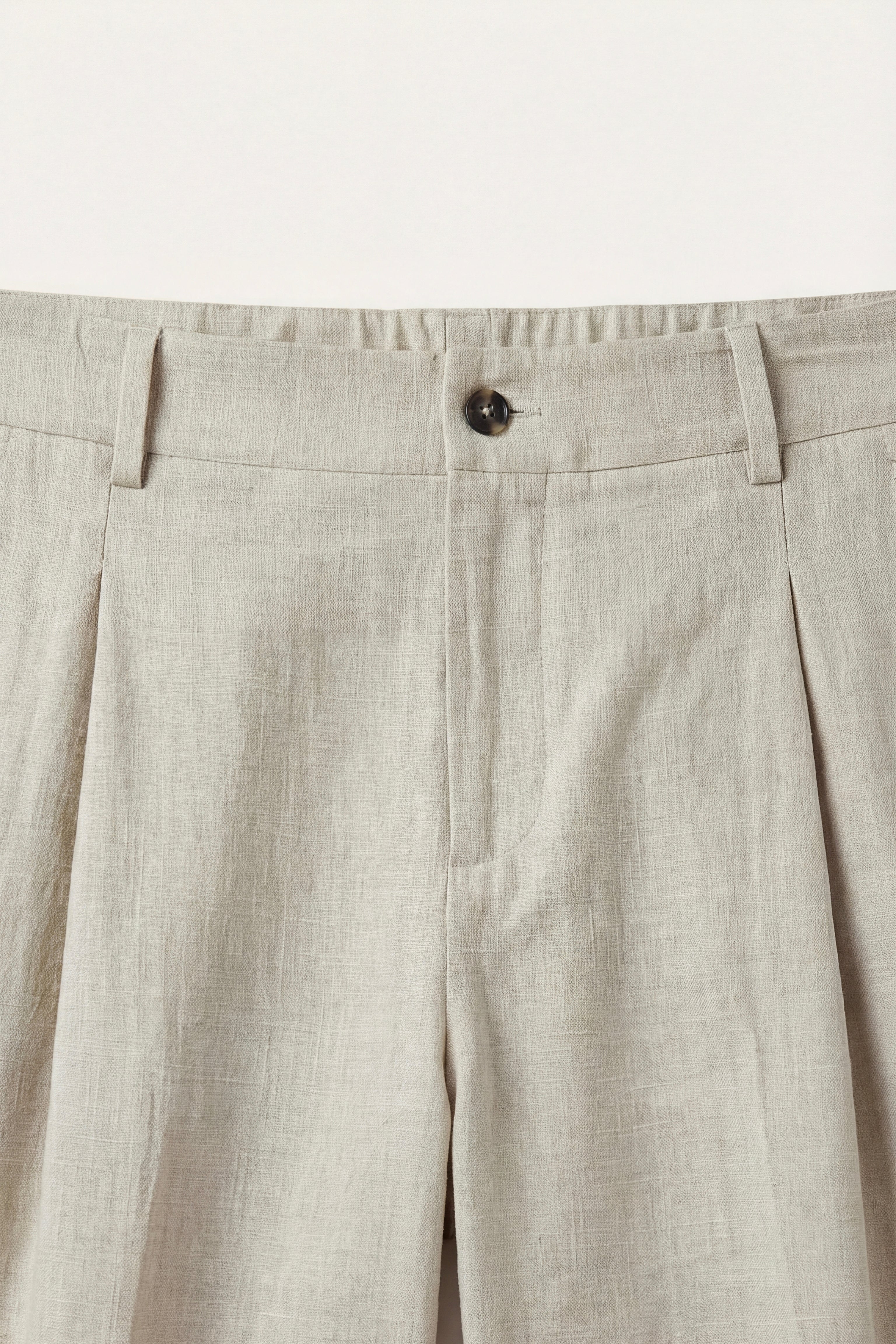 Shorts Orvieto in lino plissettato beige chiaro