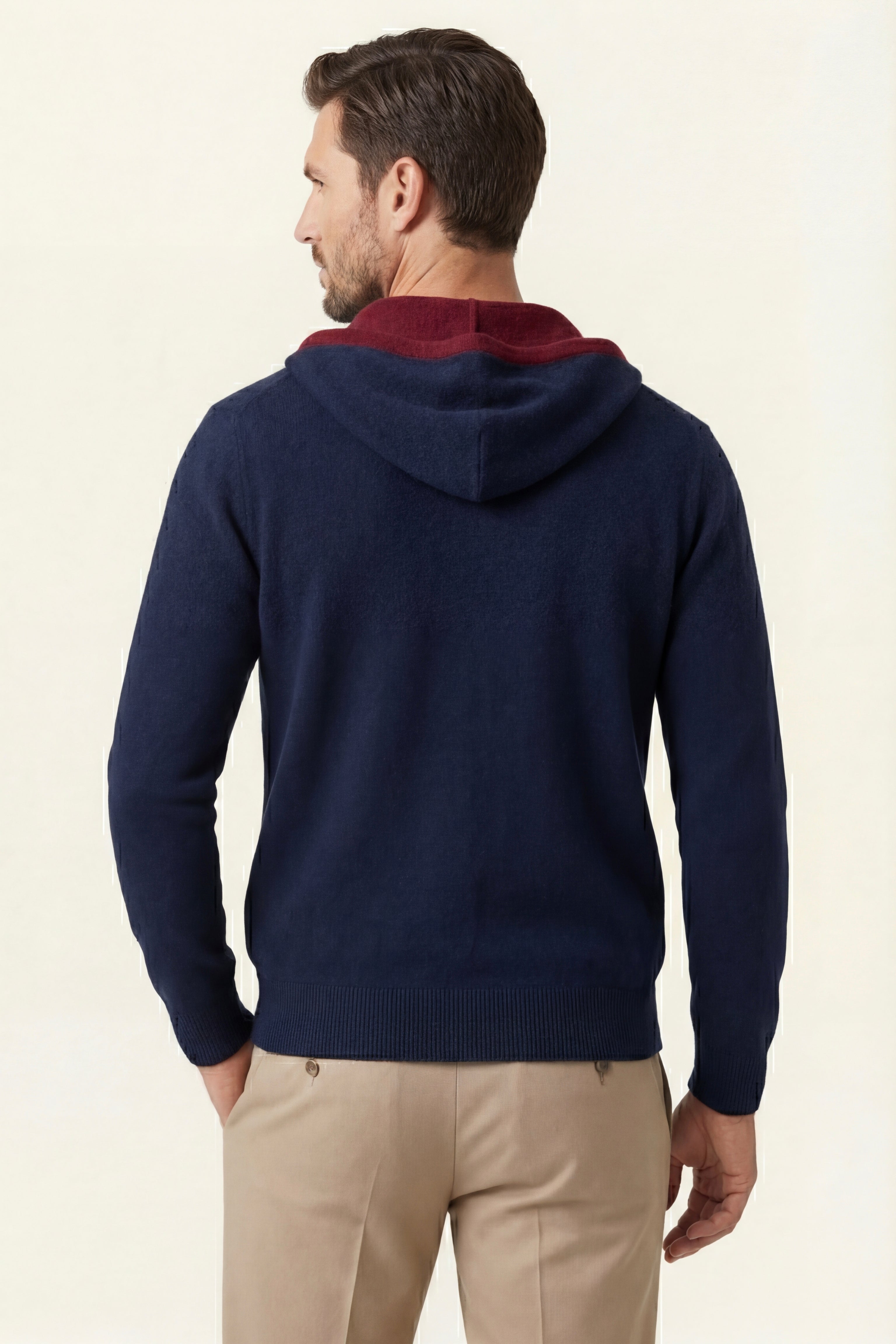 Sorano Cardigan con Cappuccio Navy