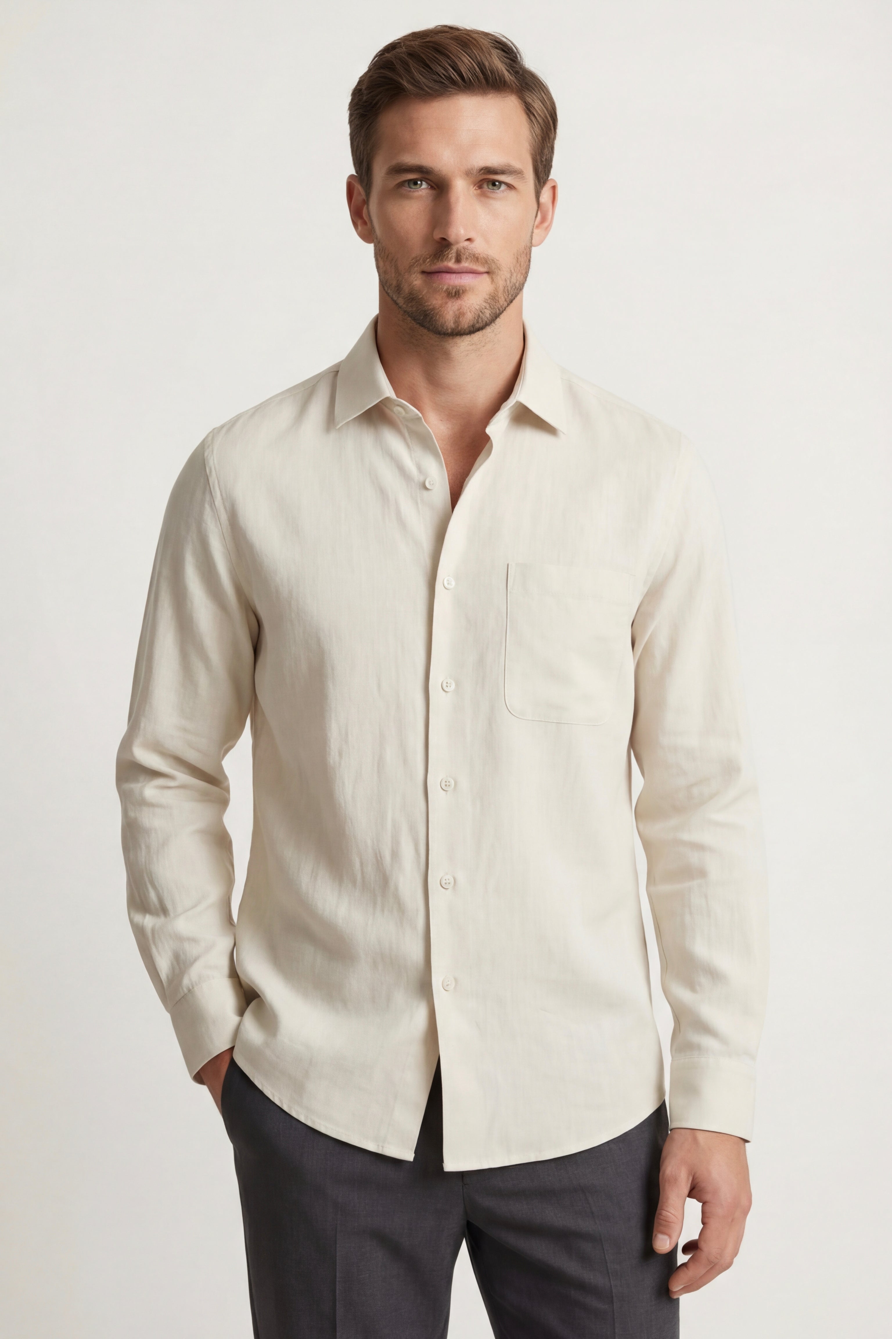 Camicia in Lino Positano Color Crema