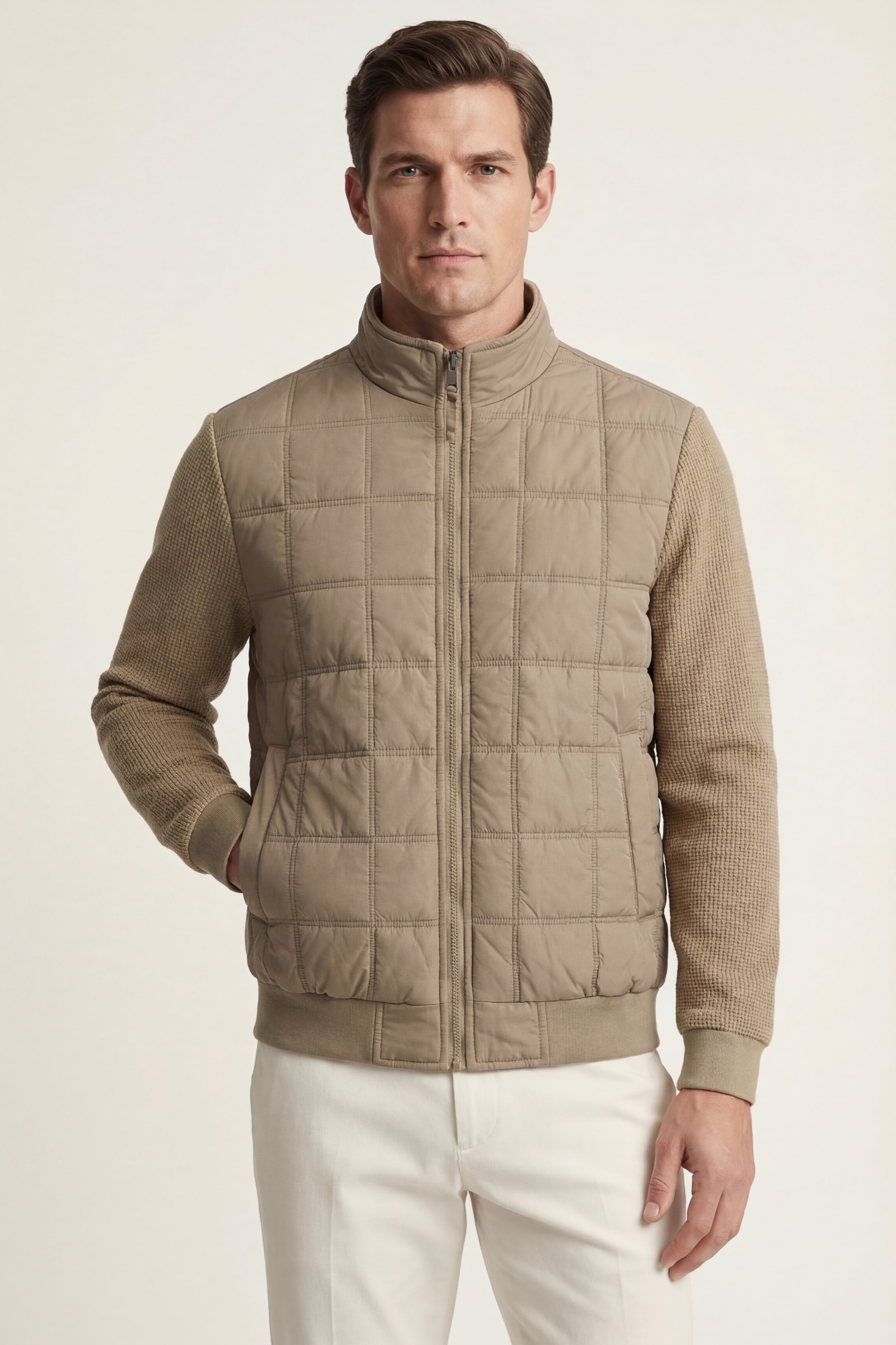 Frosinone Quilted Hybrid Jacket Beige
