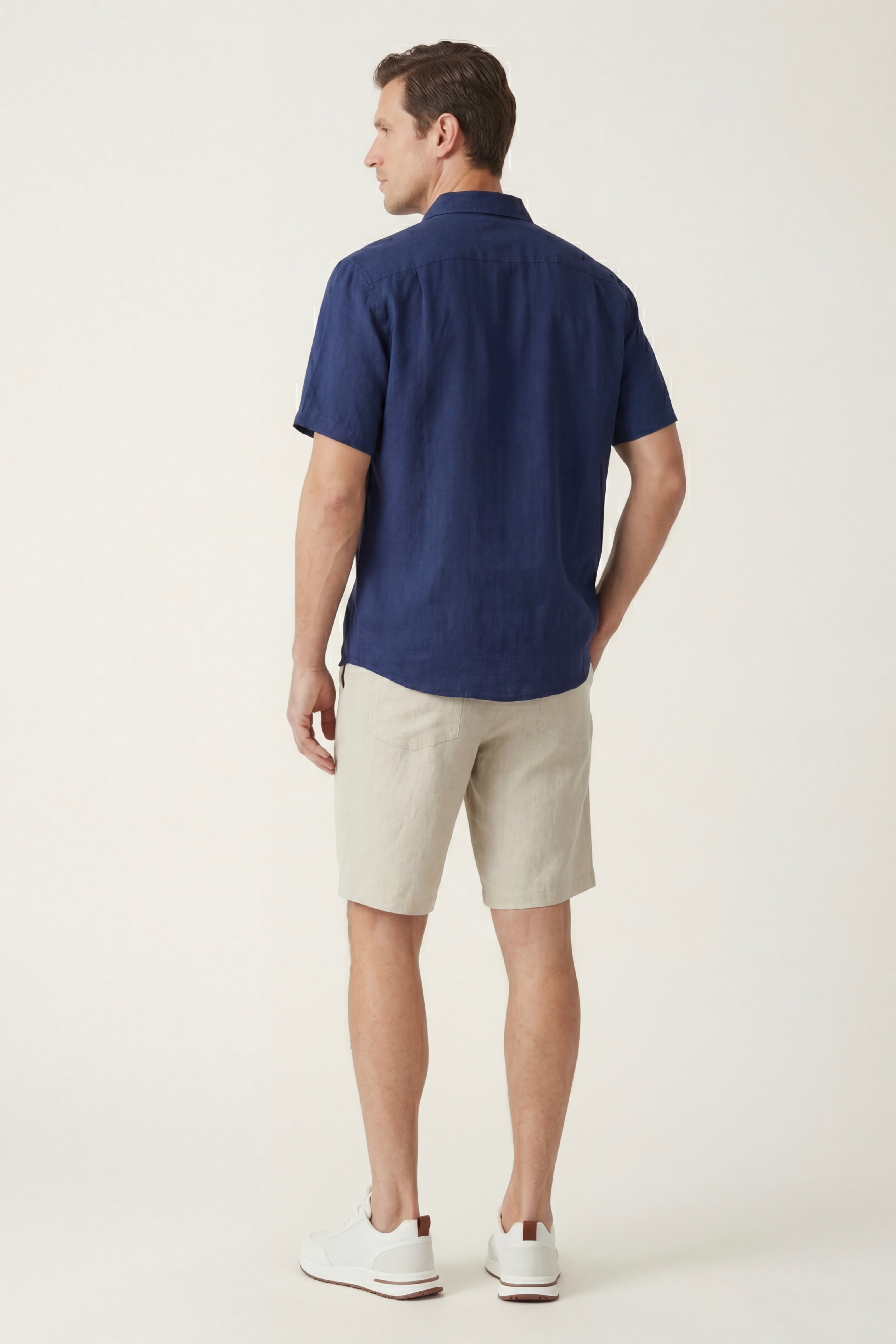 Camicia e pantaloncini in lino Verona Navy/Beige