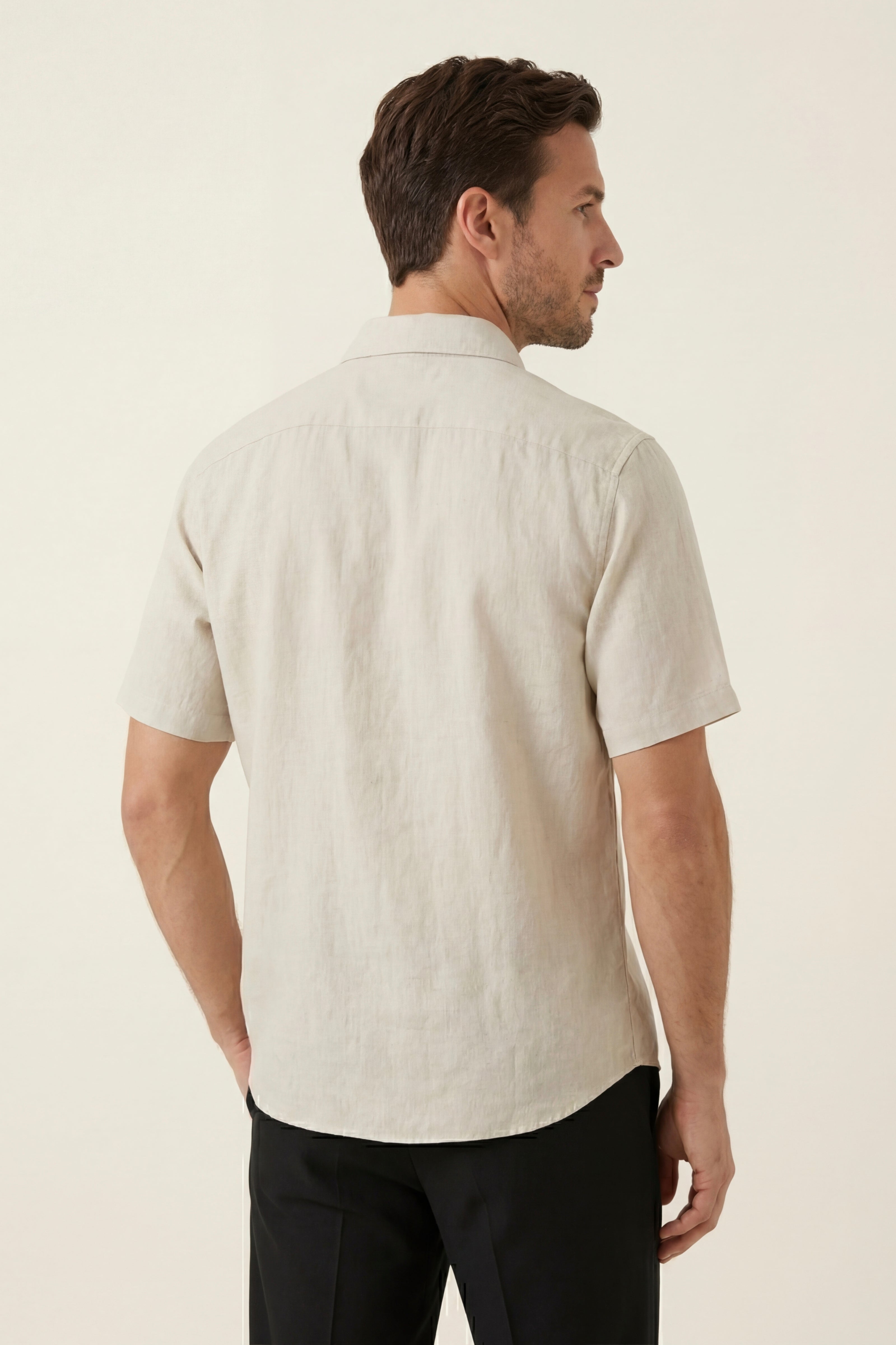 Polo in lino Monza beige