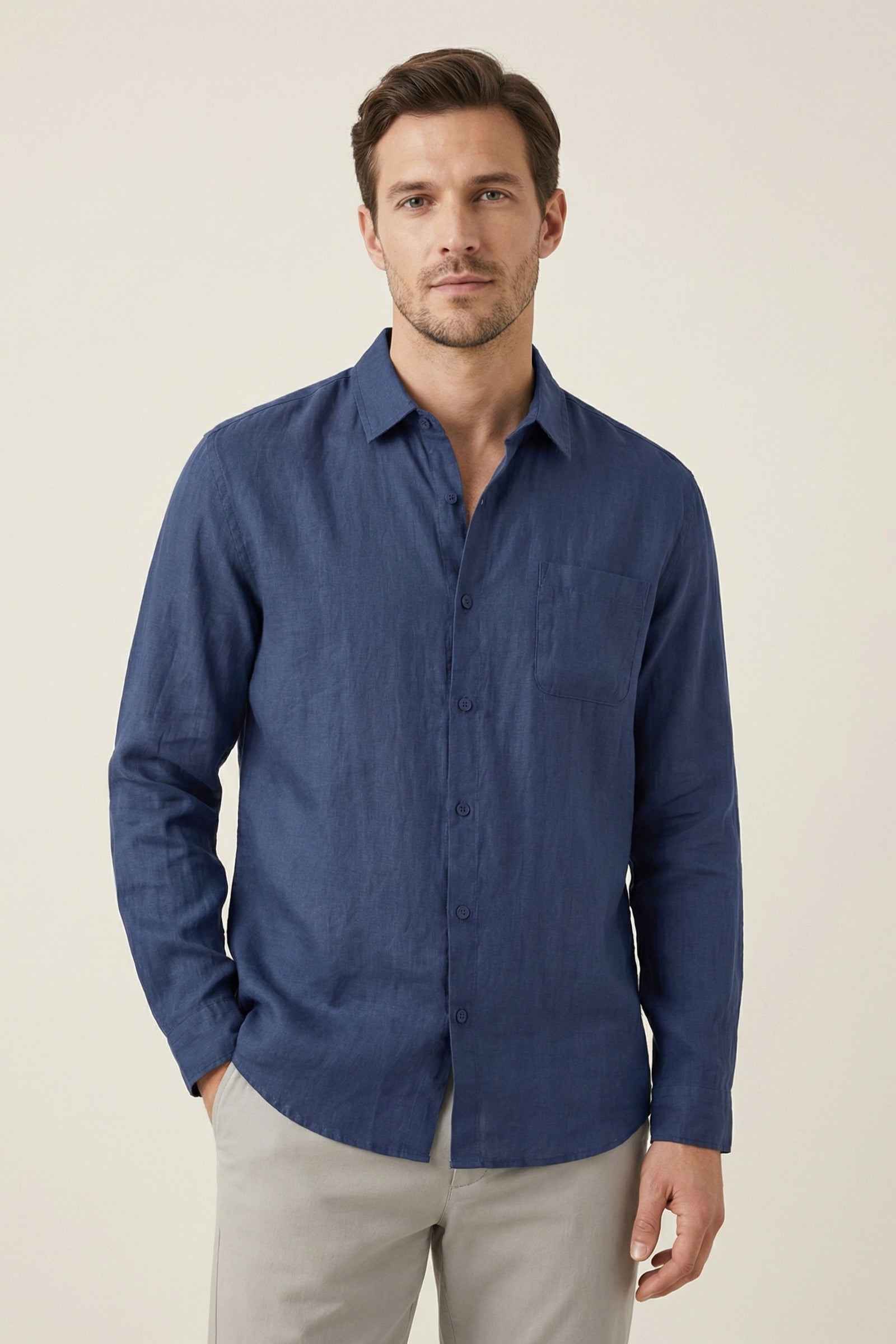 Camicia di Lino Torino Blu