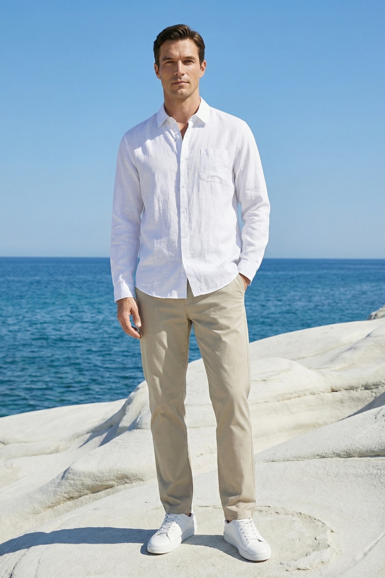 Camicia di Lino Torino Bianca