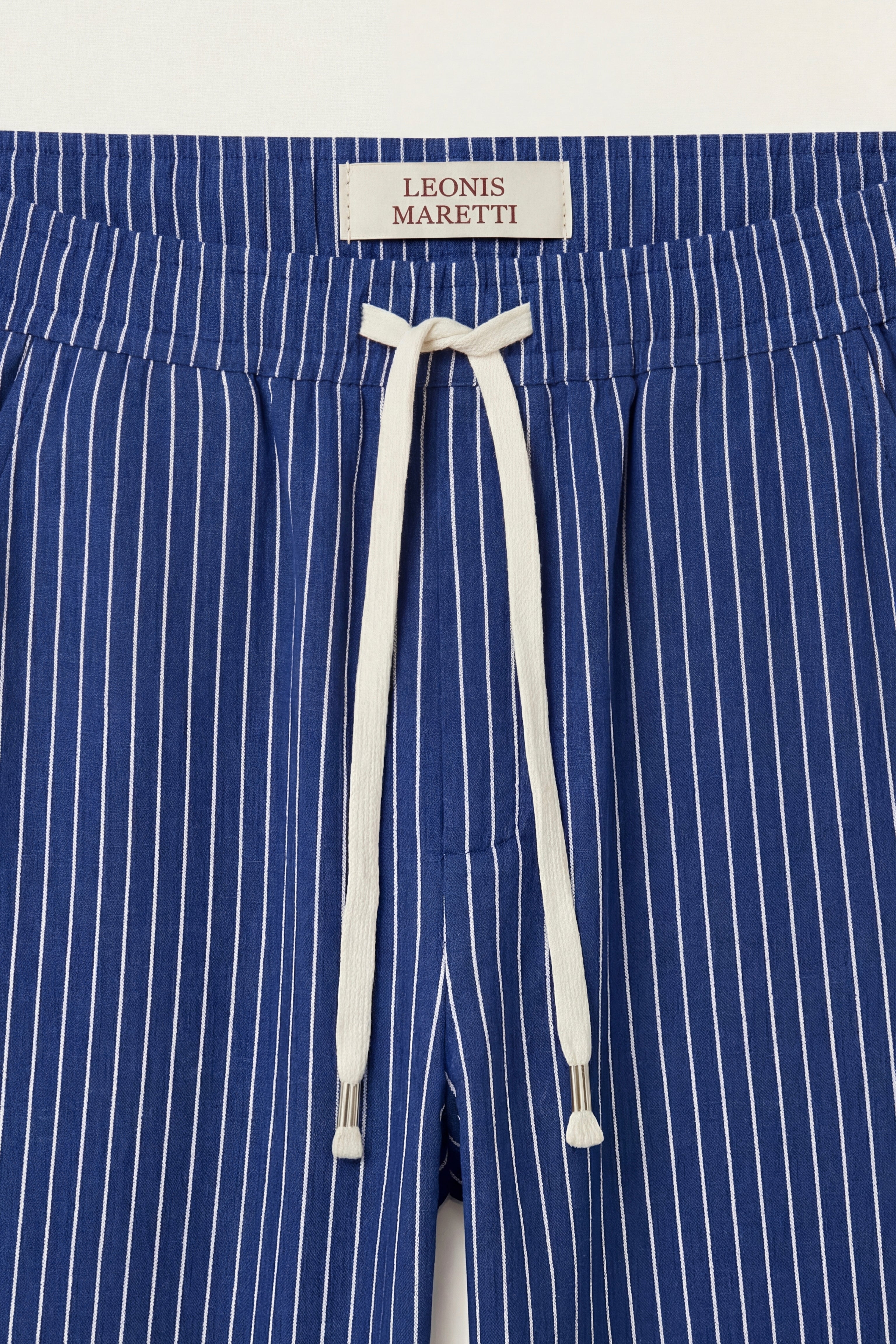 Pantaloni in lino Siena a righe blu