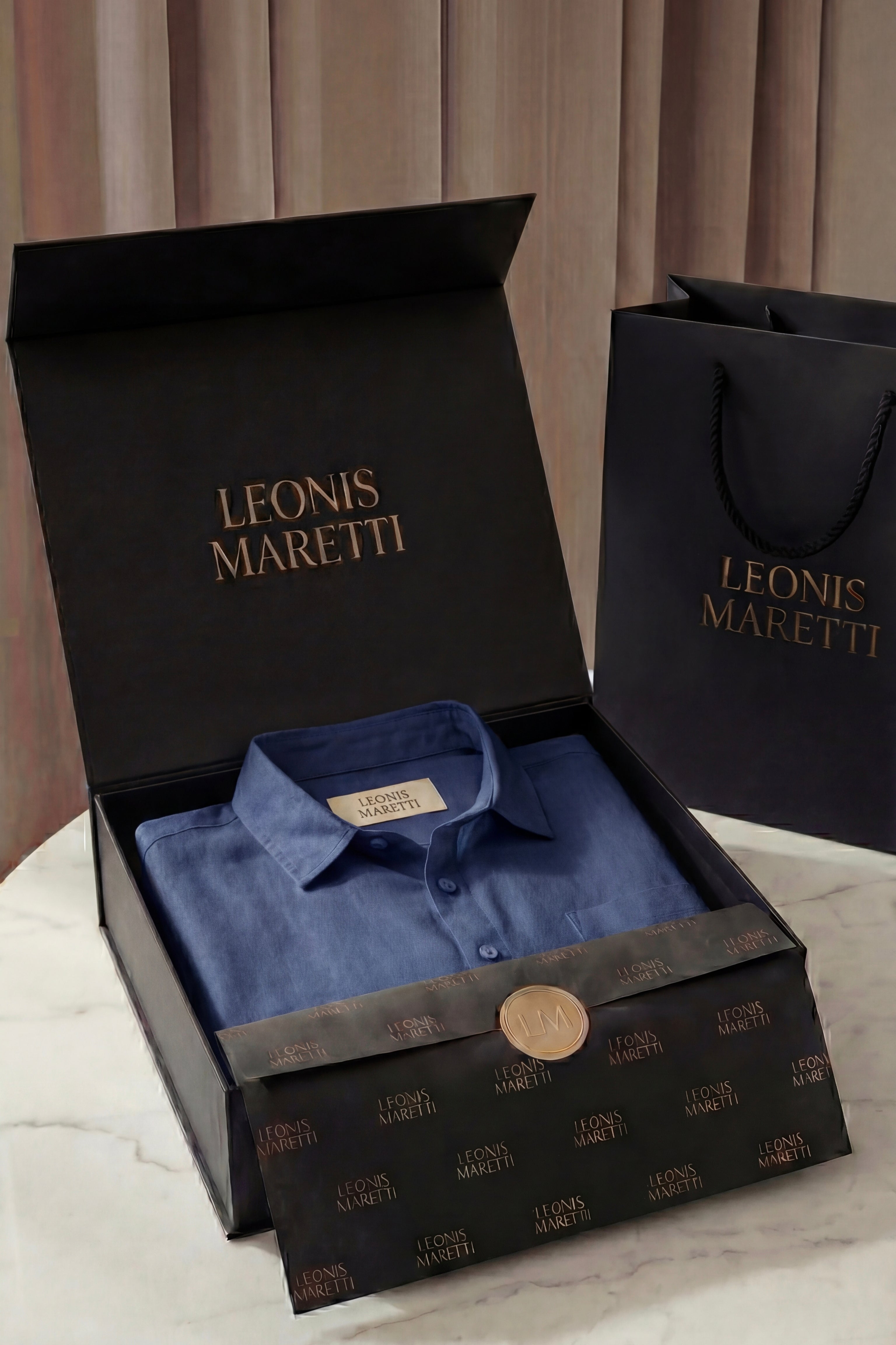 Camicia di Lino Torino Blu