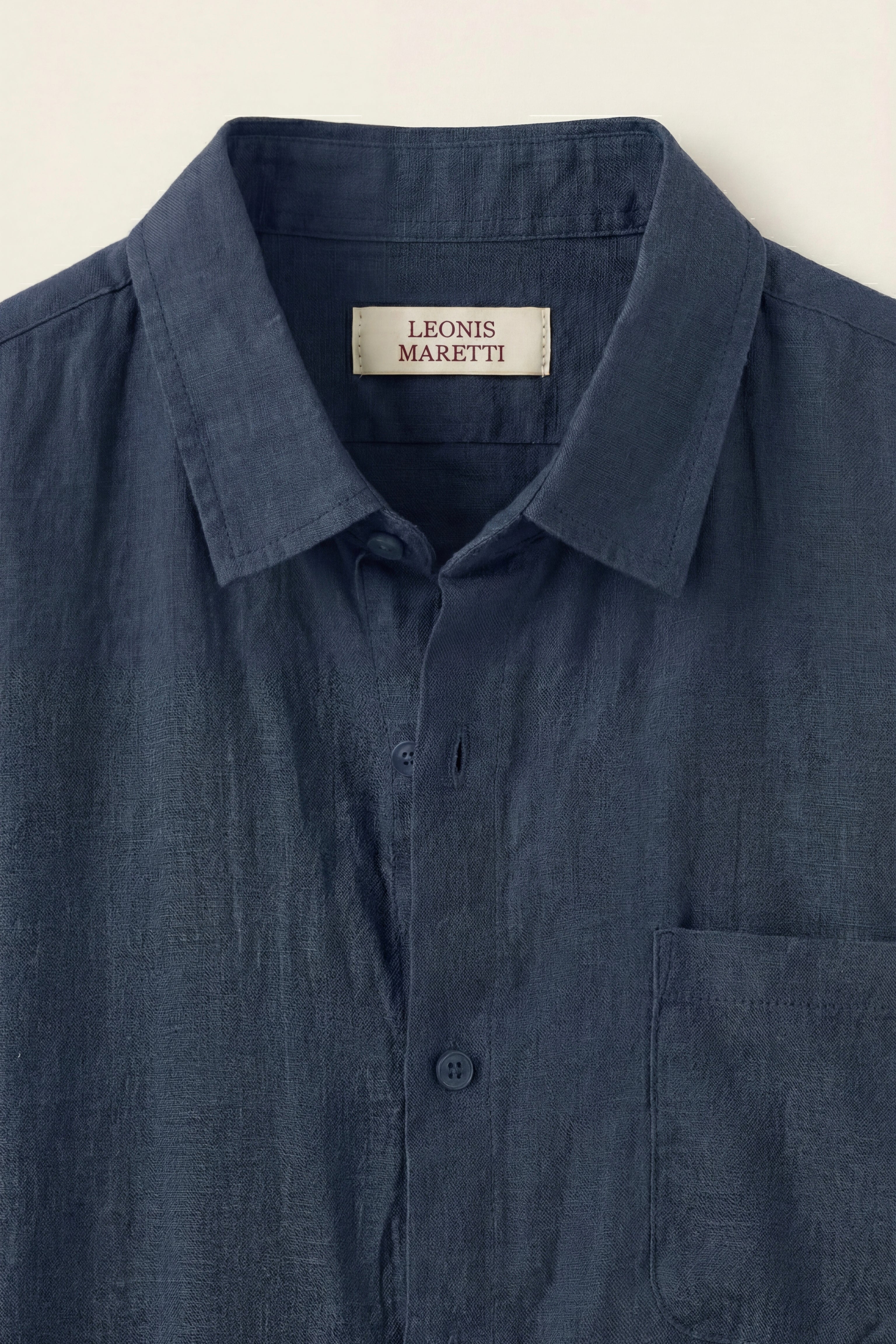 Camicia in Lino a Maniche Corte Vicenza Blu