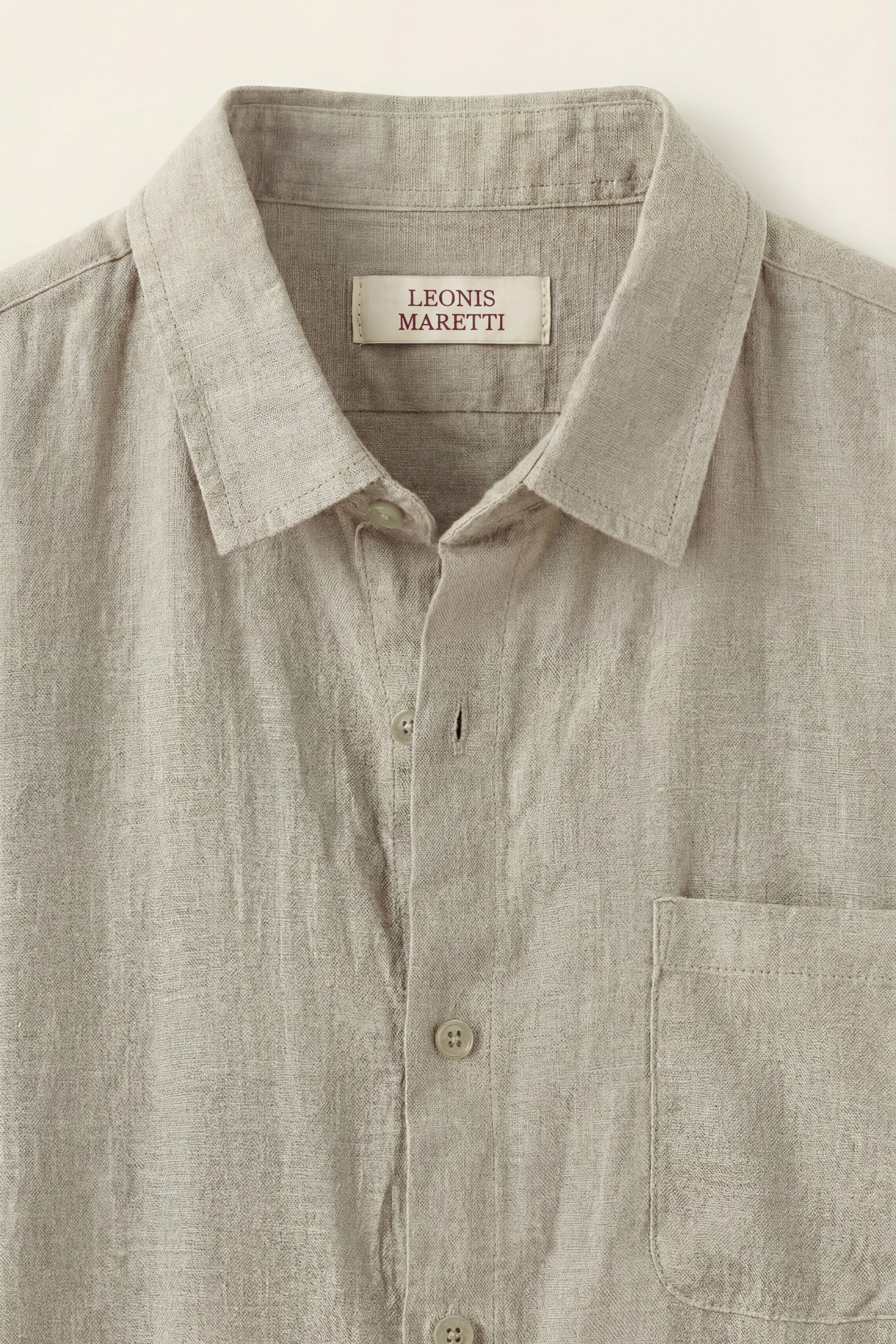 Camicia A Maniche Corte Vicenza In Lino Beige