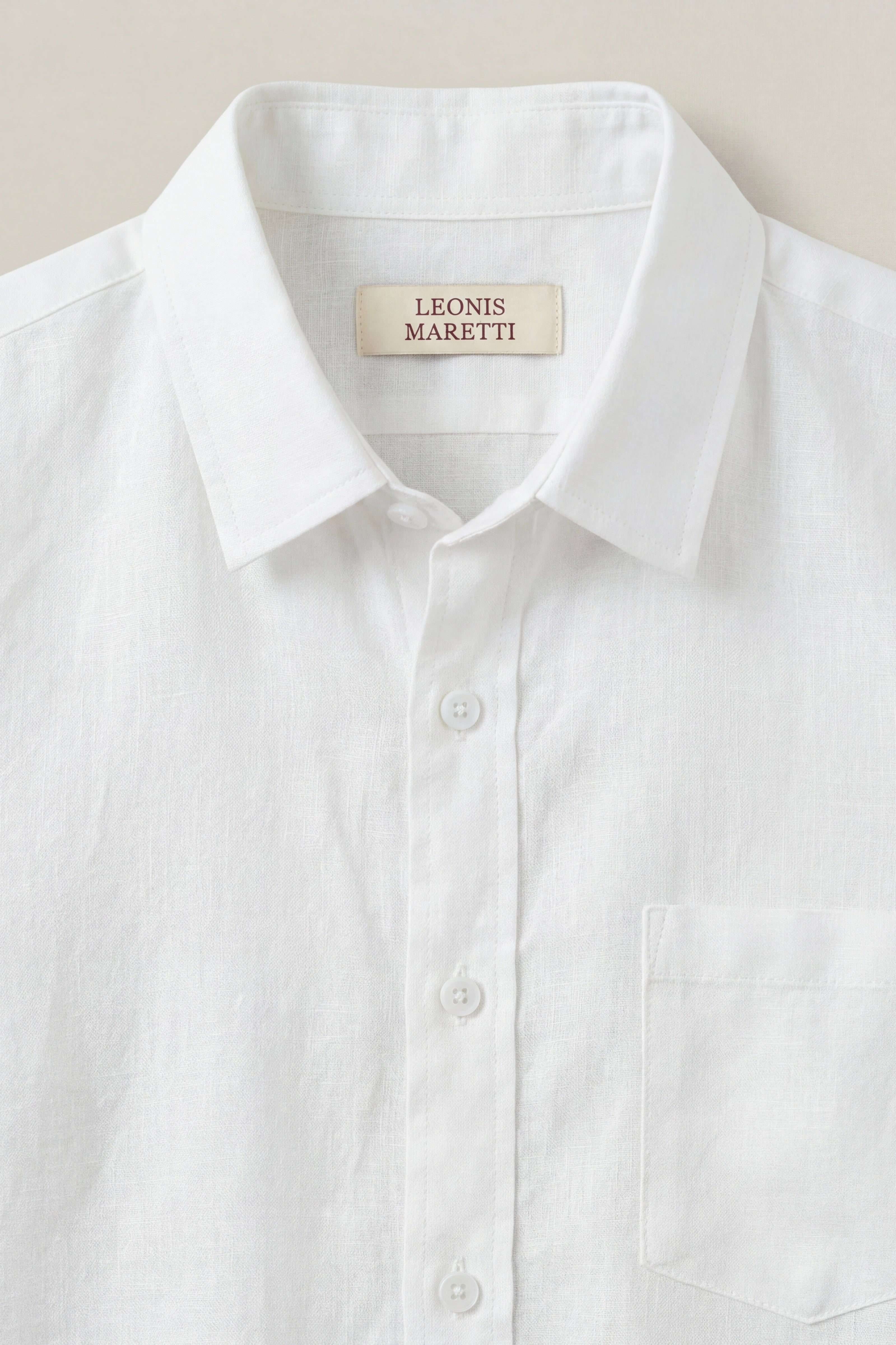 Camicia a maniche corte Vicenza in lino, colore bianco