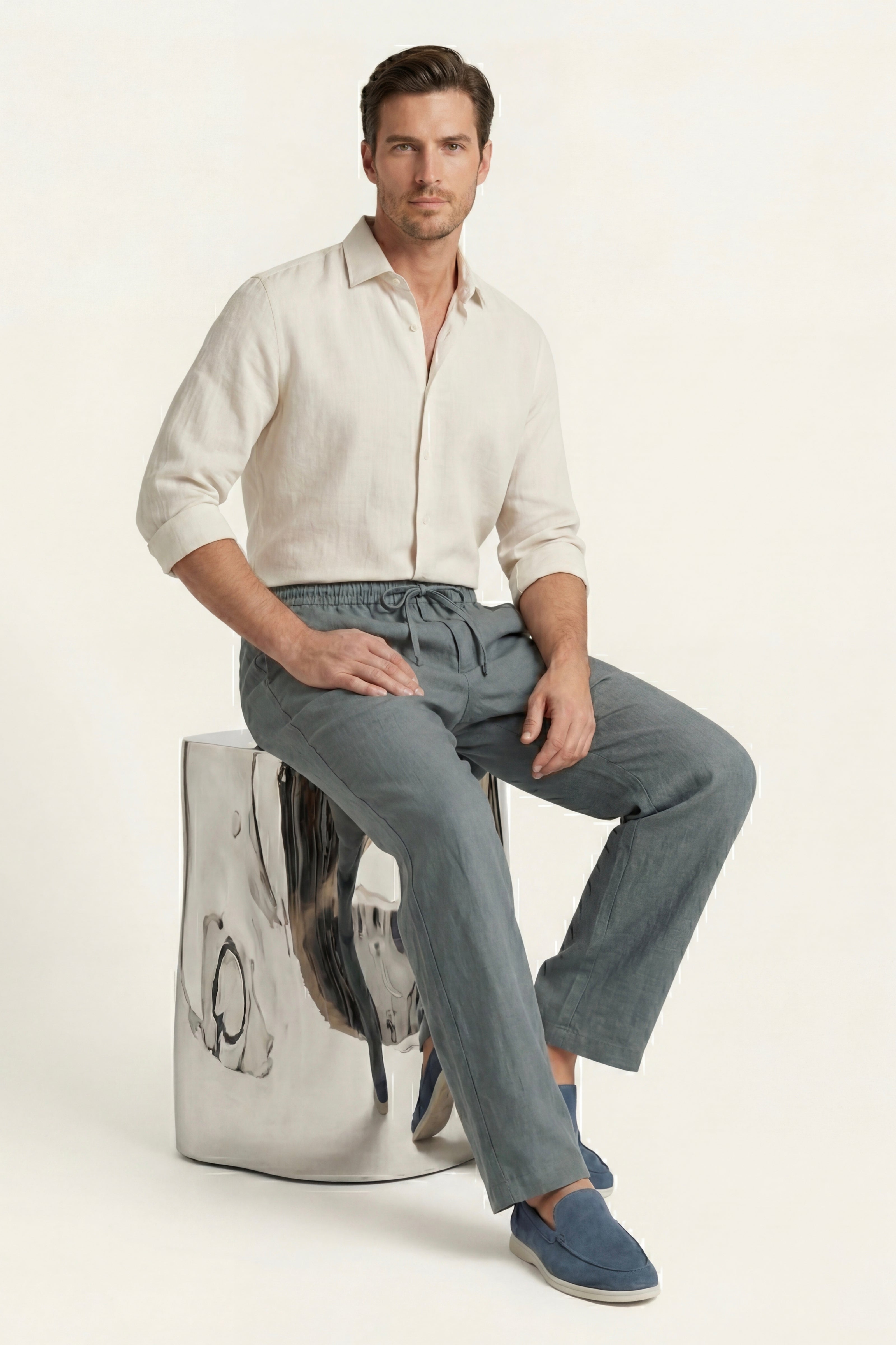 Novara Linen Pantalone Verde