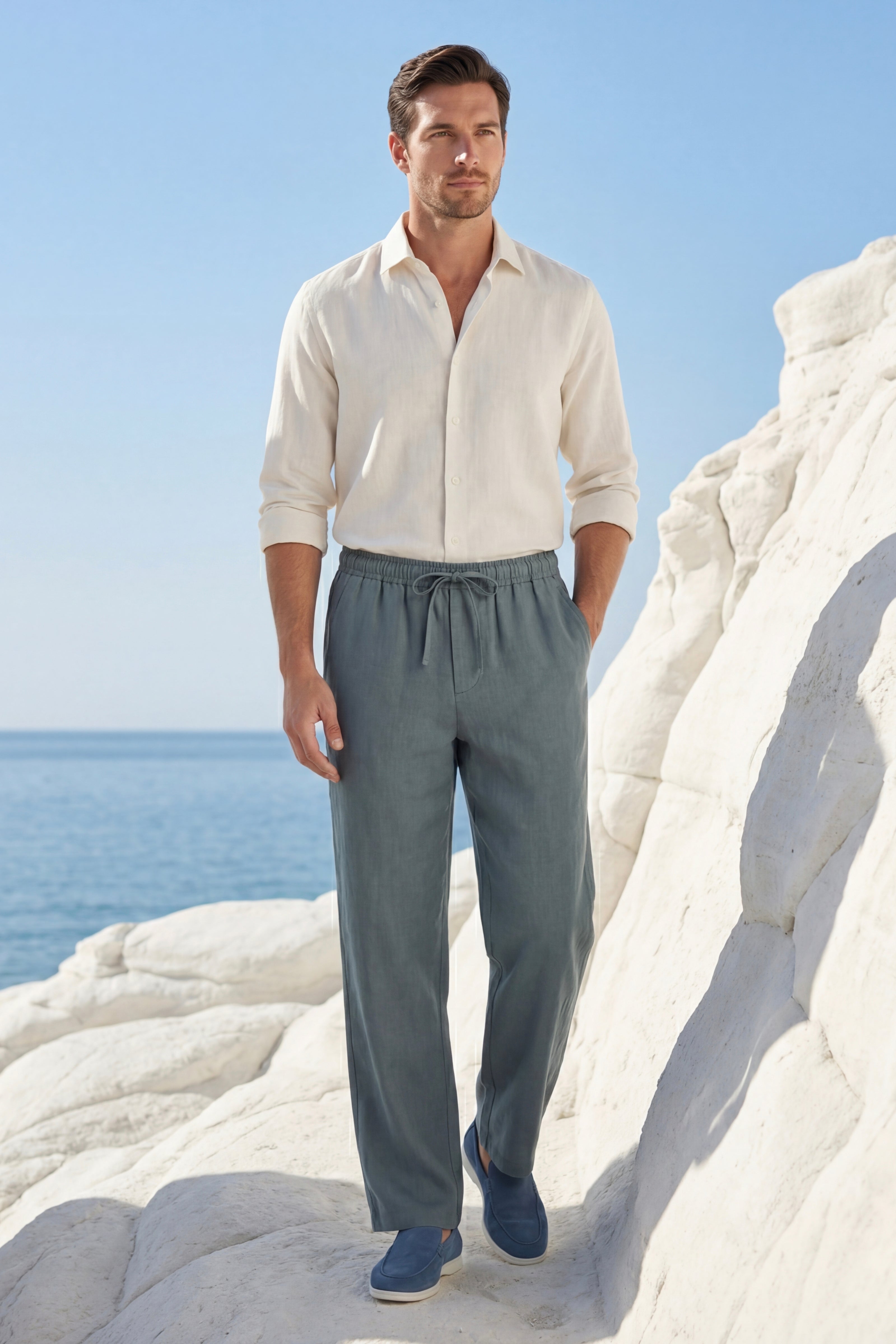 Novara Linen Pantalone Verde