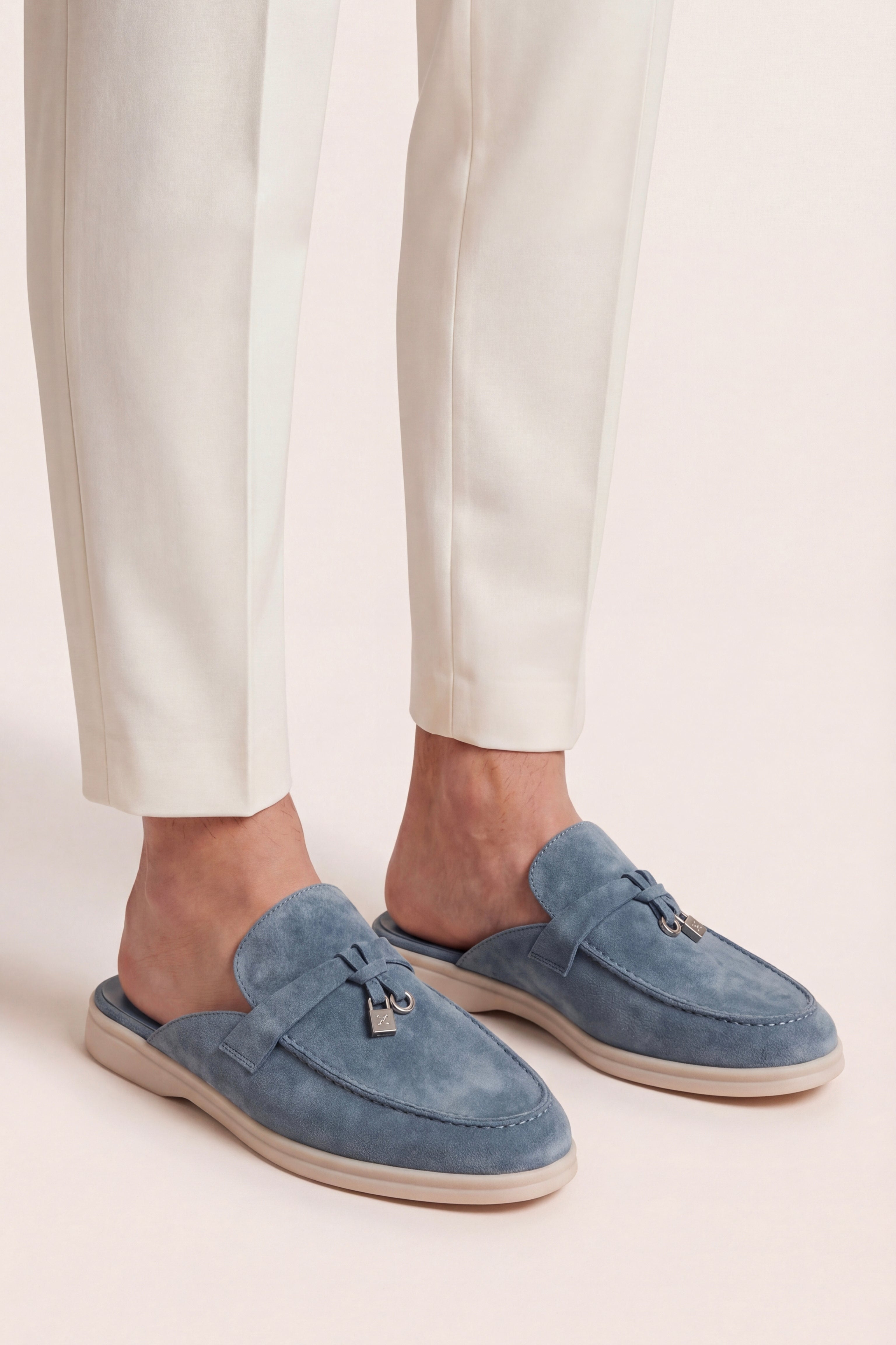 Maretti Buckle Mule Blue