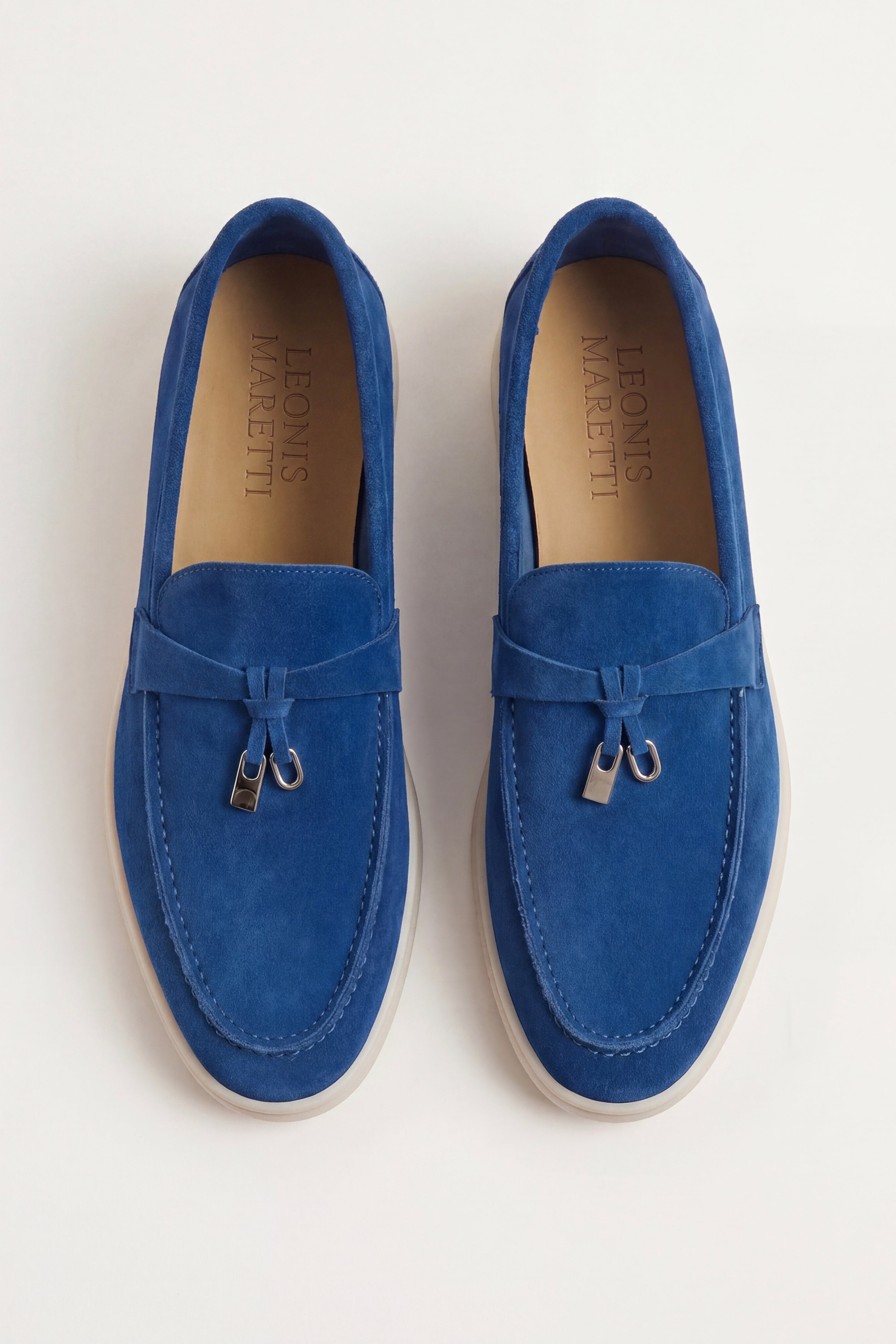 Mocassino Leonis con fibbia blu royal