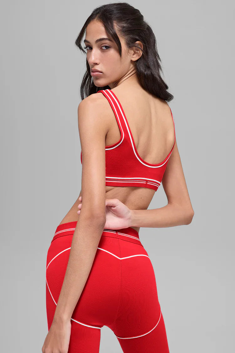 High-waist set with heart effect and red airbrush