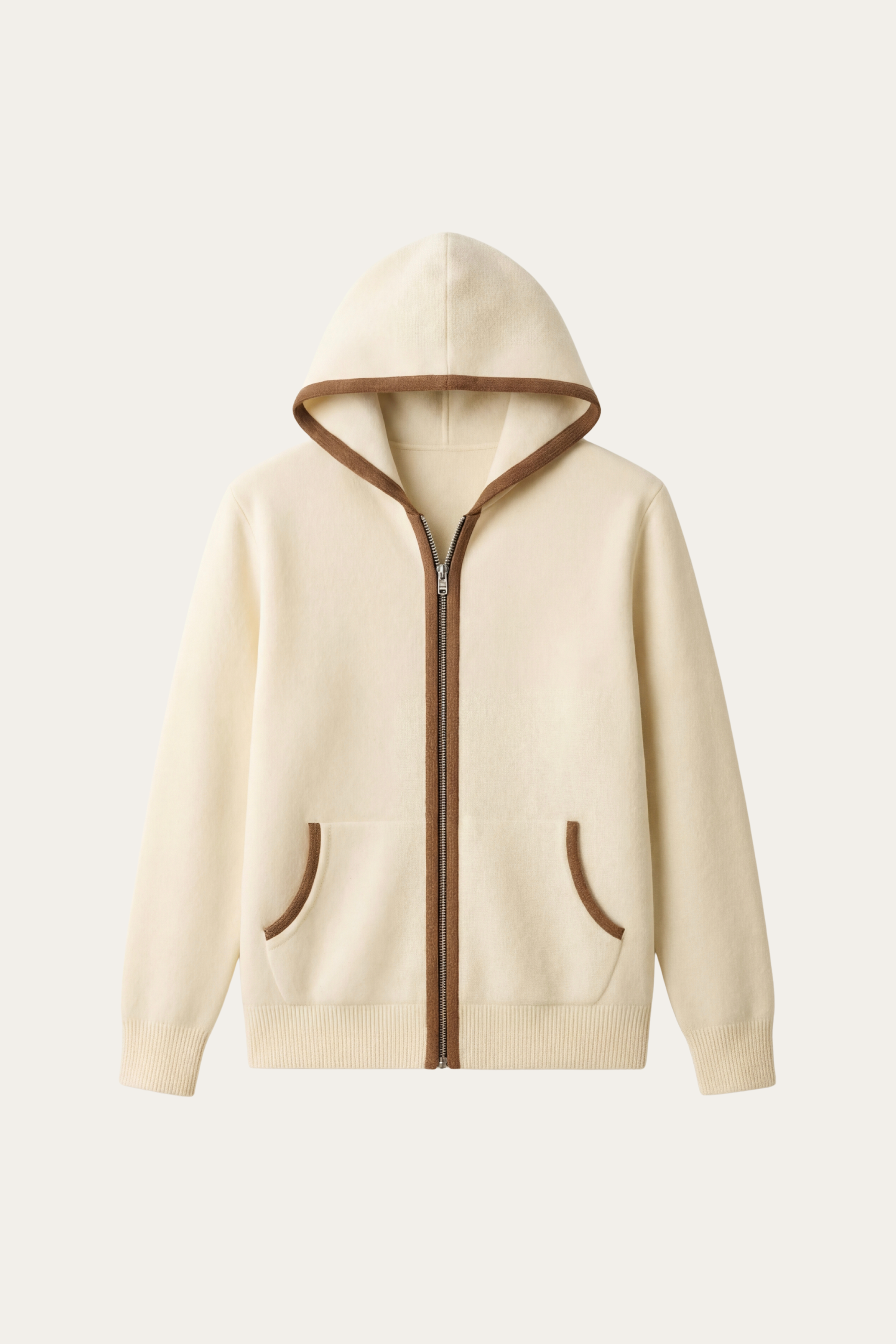 Cardigan con Cappuccio Sorano Color Crema