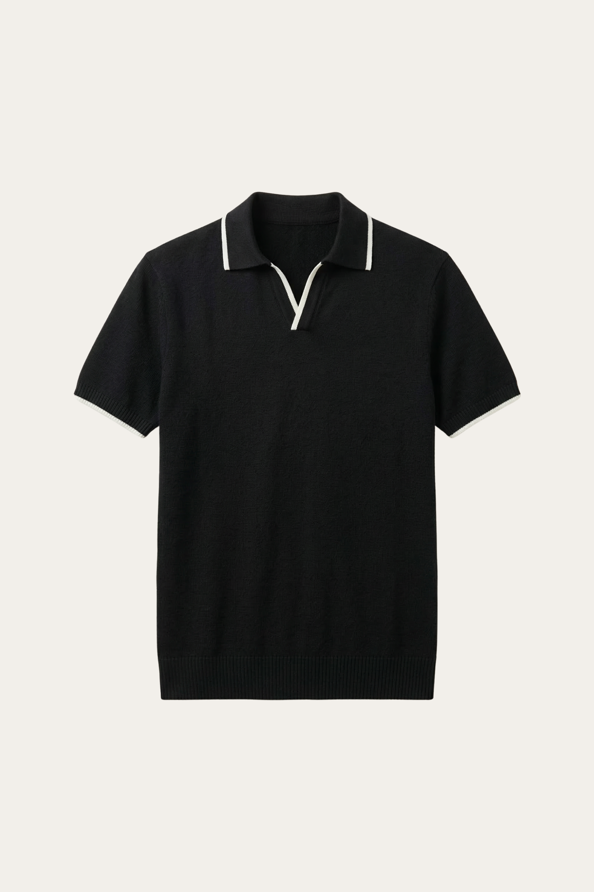 Rivoro Knitted Polo Black