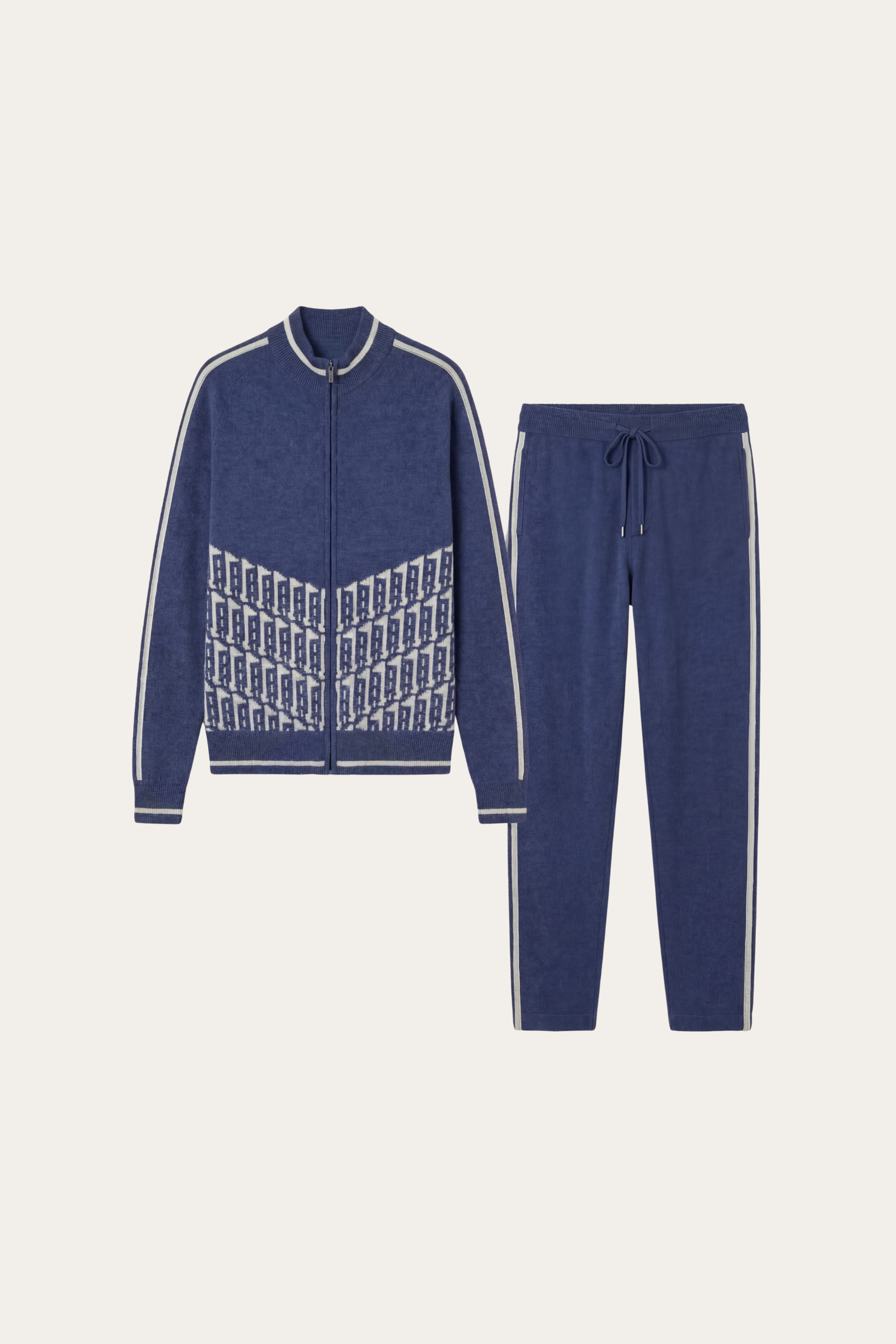 Enzo Cashmere Full-Zip Set Navy