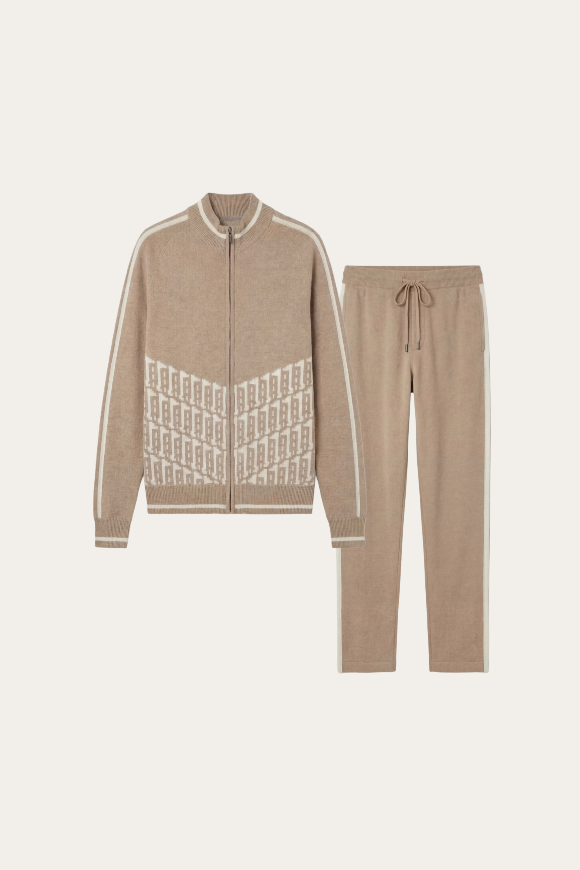 Enzo Cashmere Full-Zip Set Camel