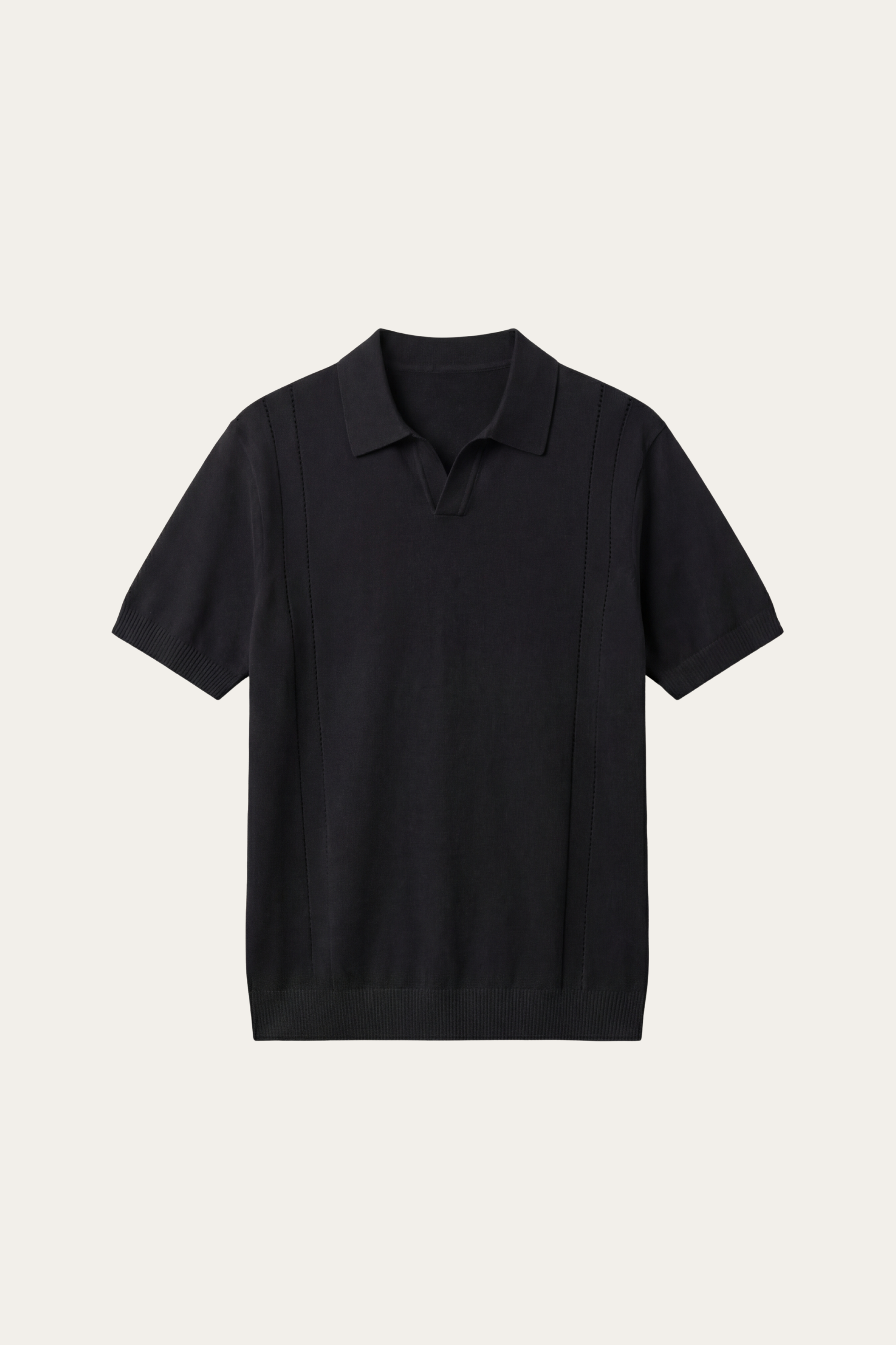Lucera Structured Knit T-Shirt Black