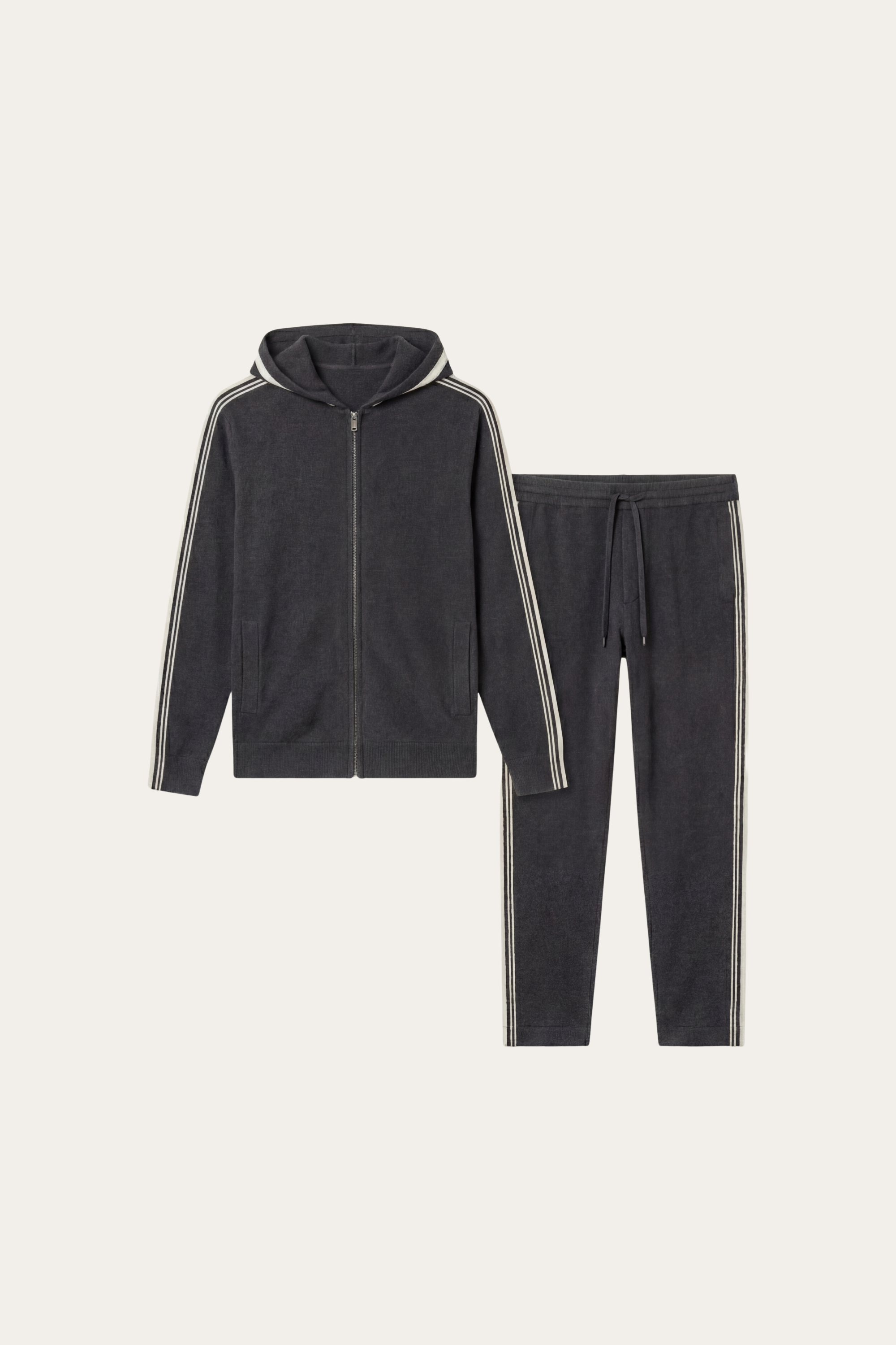 Giancarlo Hooded Zip Set Dark Grey