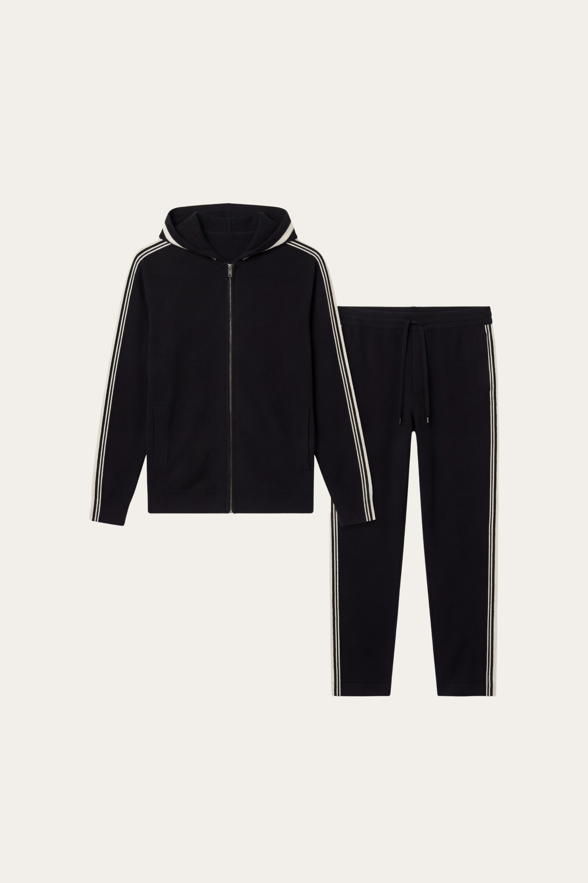 Giancarlo Hooded Zip Set Black