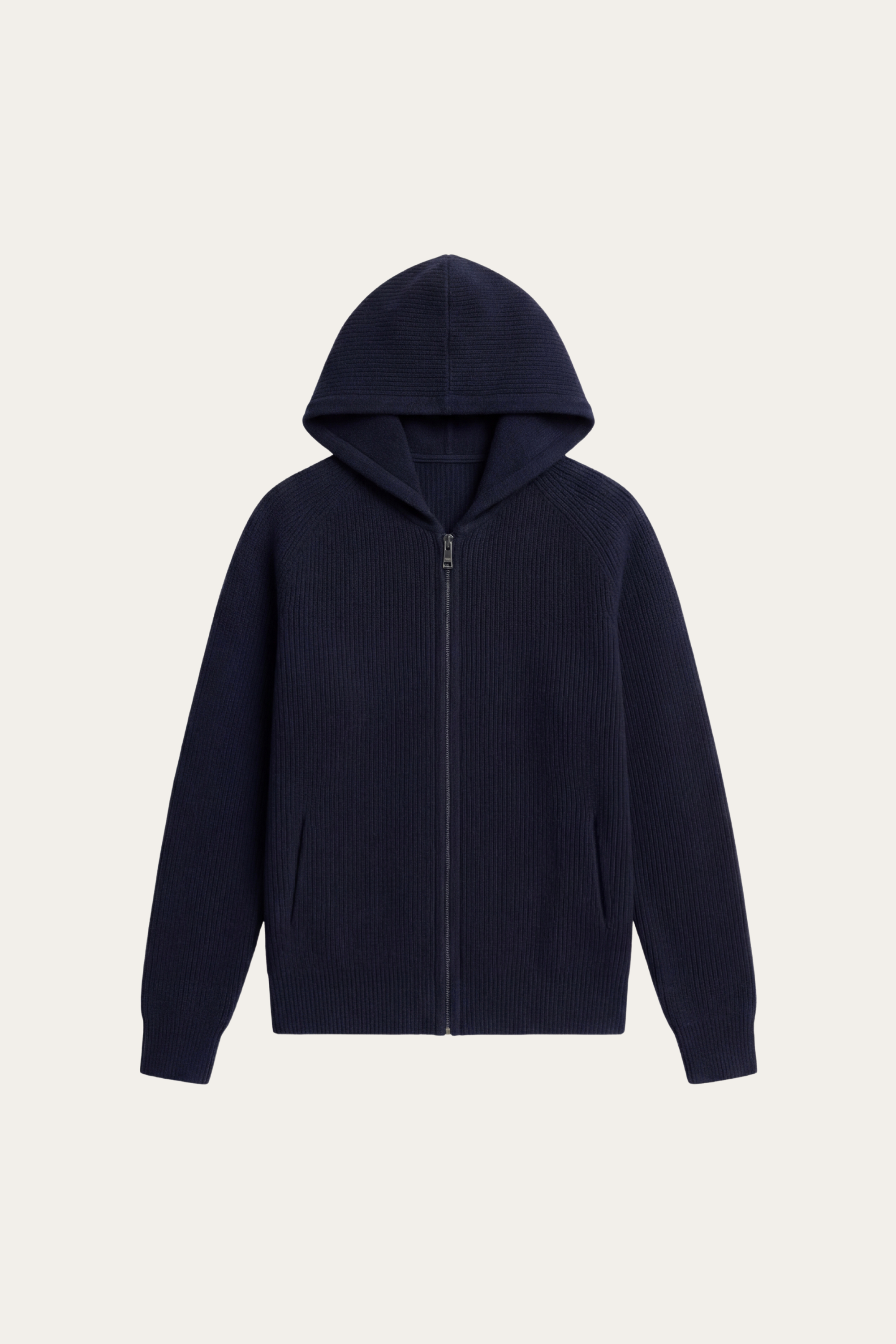 Maglione con cappuccio in merino Amalfi blu navy