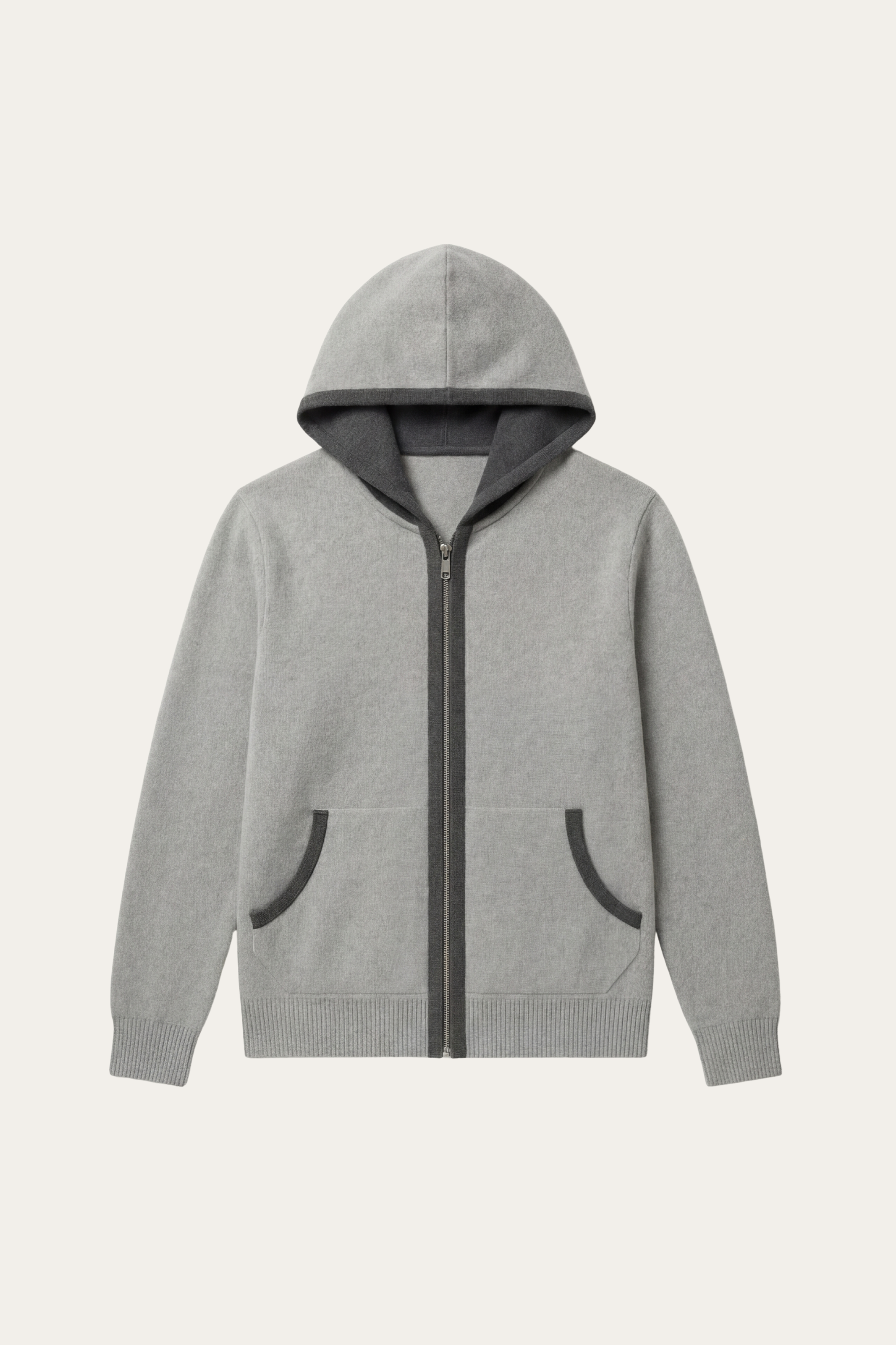 Cardigan Sorano con cappuccio grigio