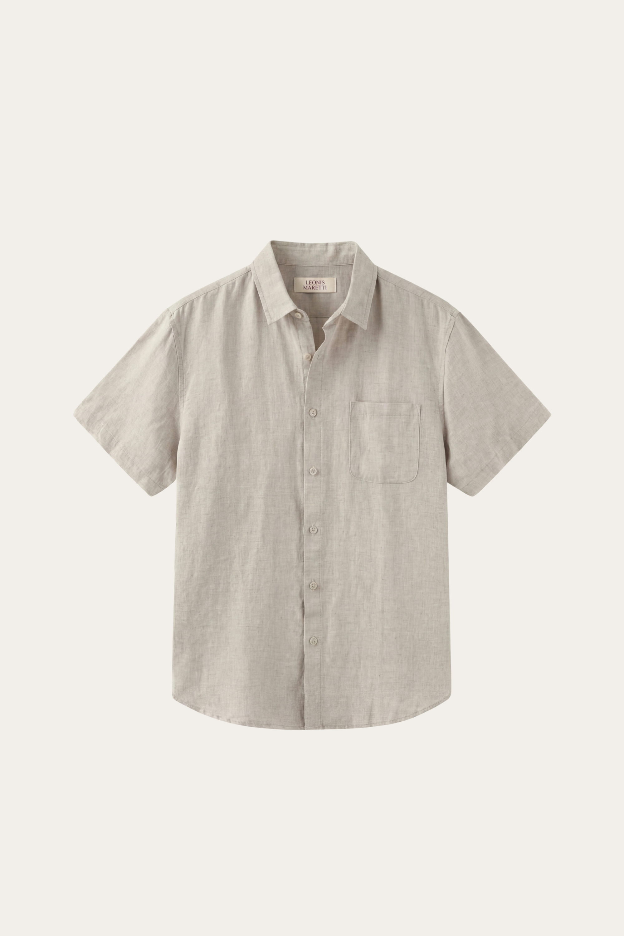 Camicia A Maniche Corte Vicenza In Lino Beige