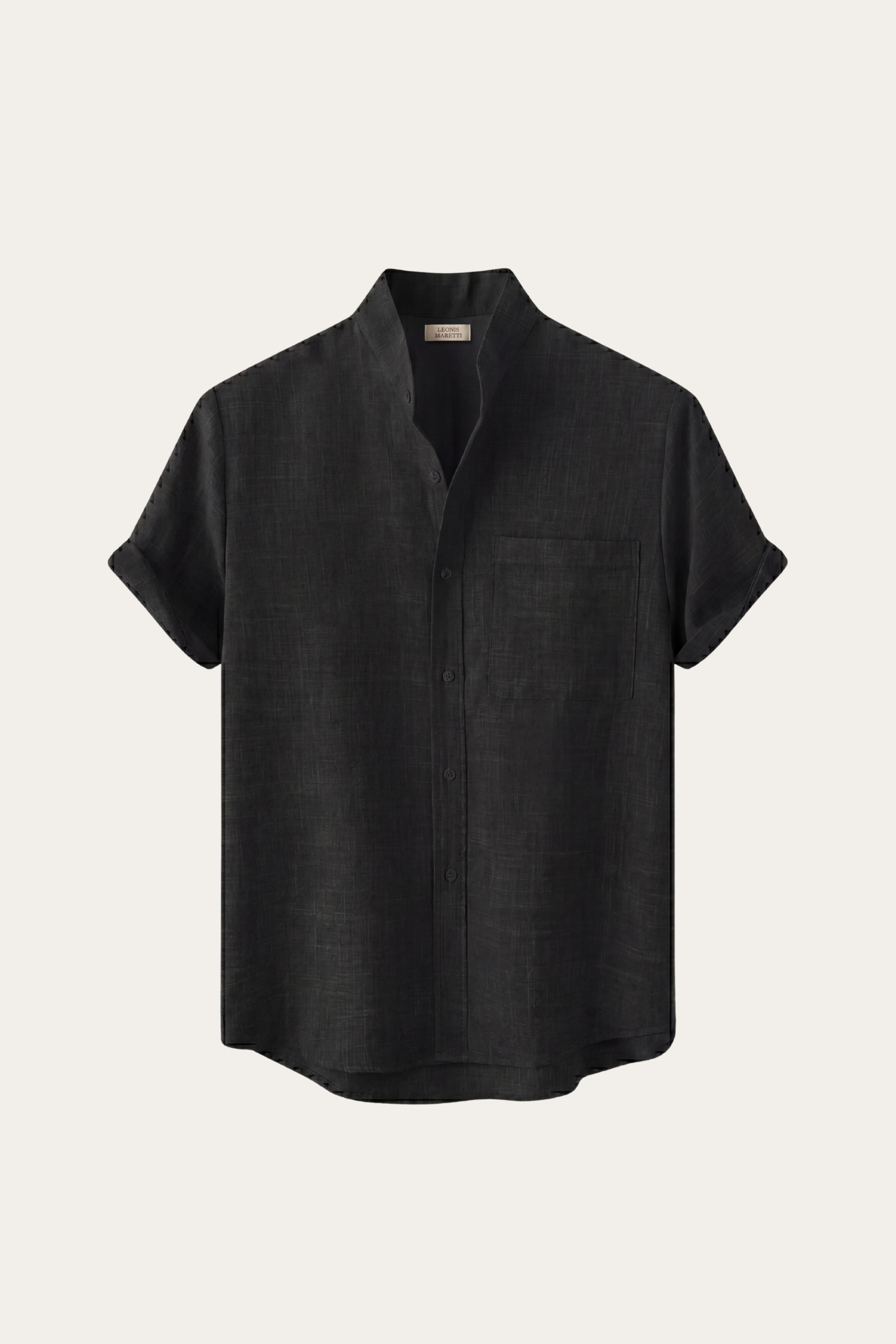Treviso Lino Manica Corta Nero