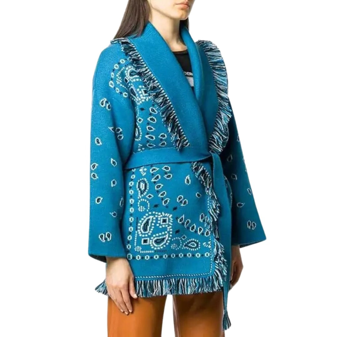 STRICKJACKE HALSTUCH BLAU