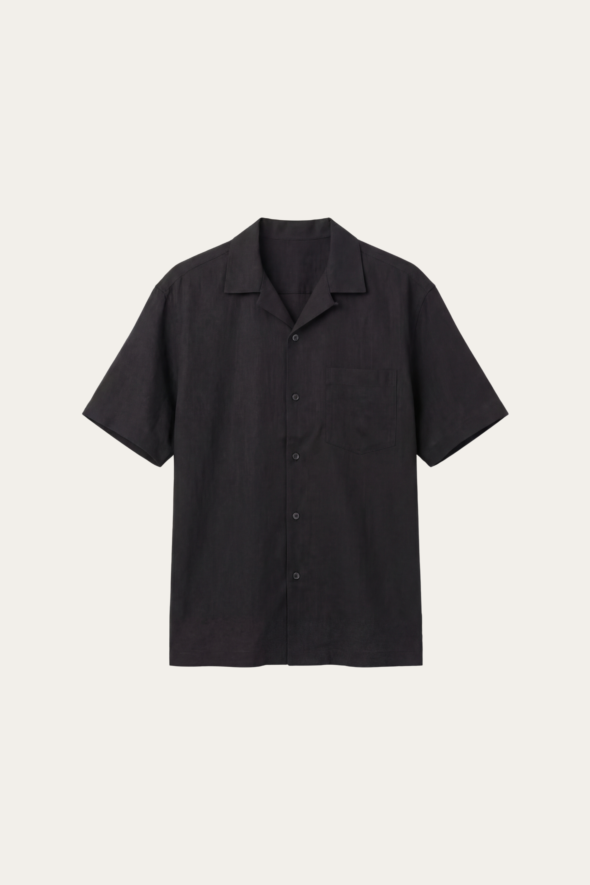 Camicia Ancona in Lino e Cotone Nera