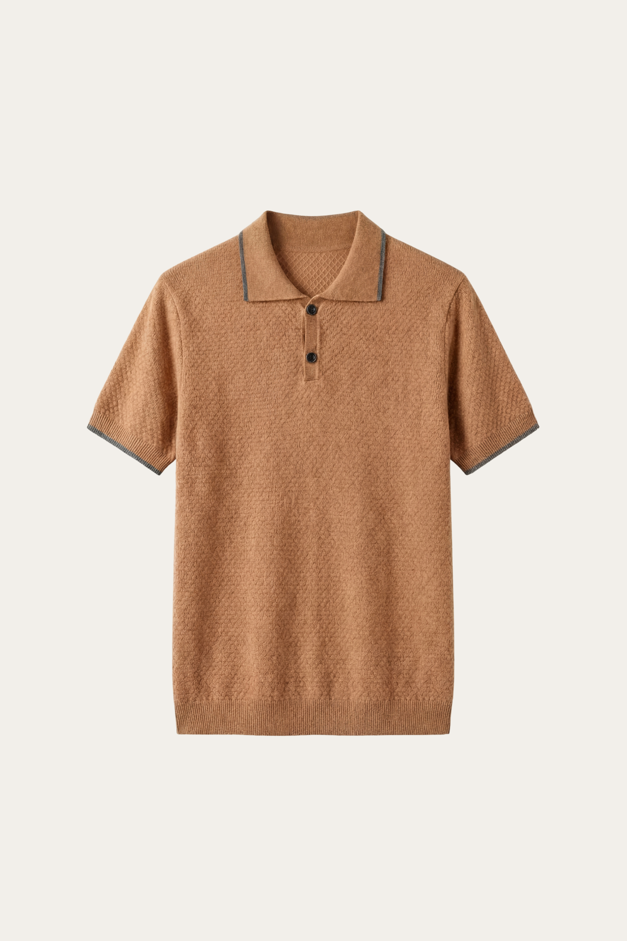 Polo in maglia di cashmere Prato color cachi